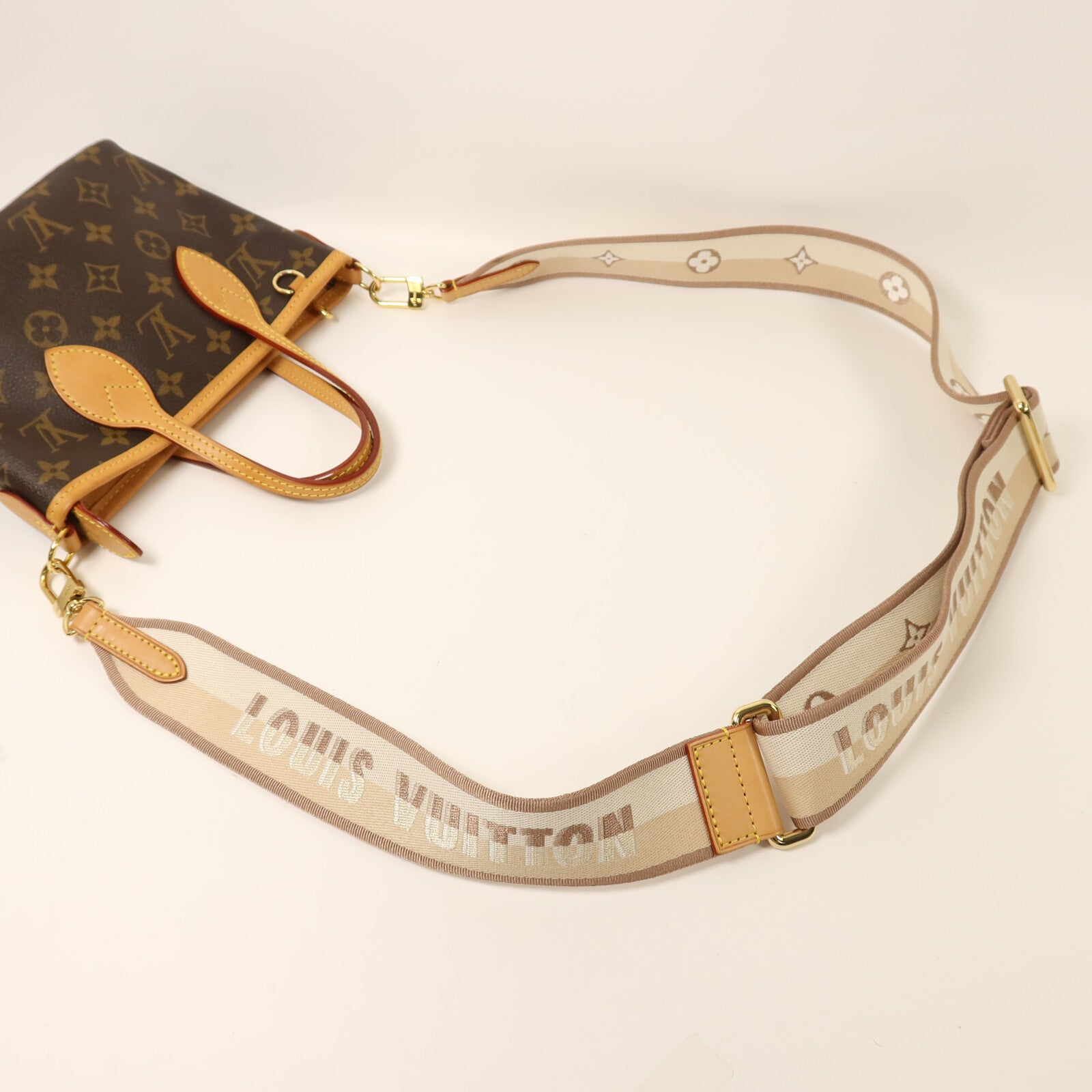 LOUIS VUITTON Monogram Neverfull BB金扣手挽肩背兩用袋