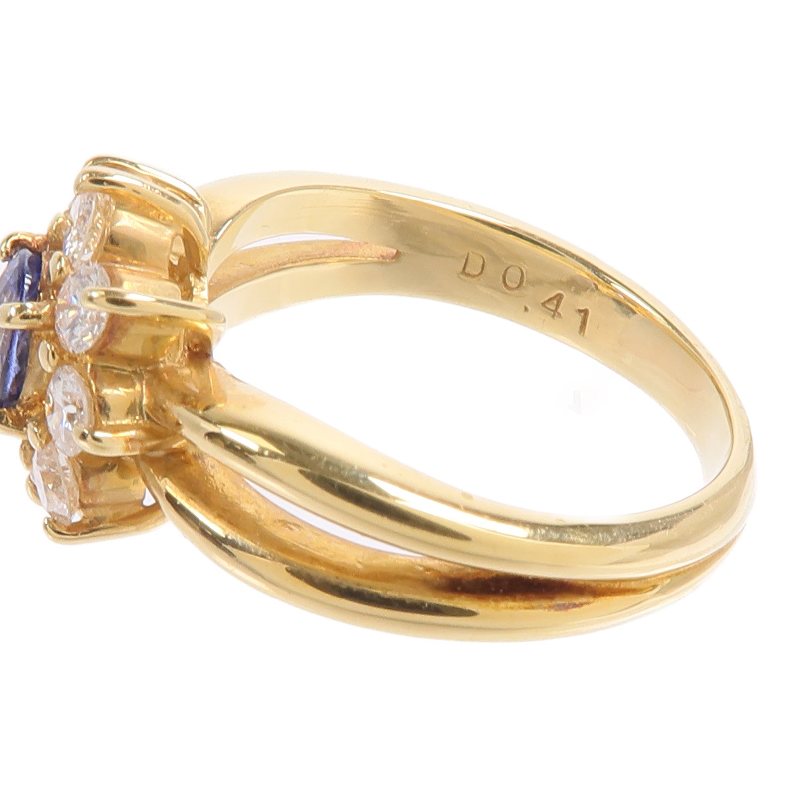JEWELRY 18K黃金Sapphire Diamond藍寶石/鑽石戒指