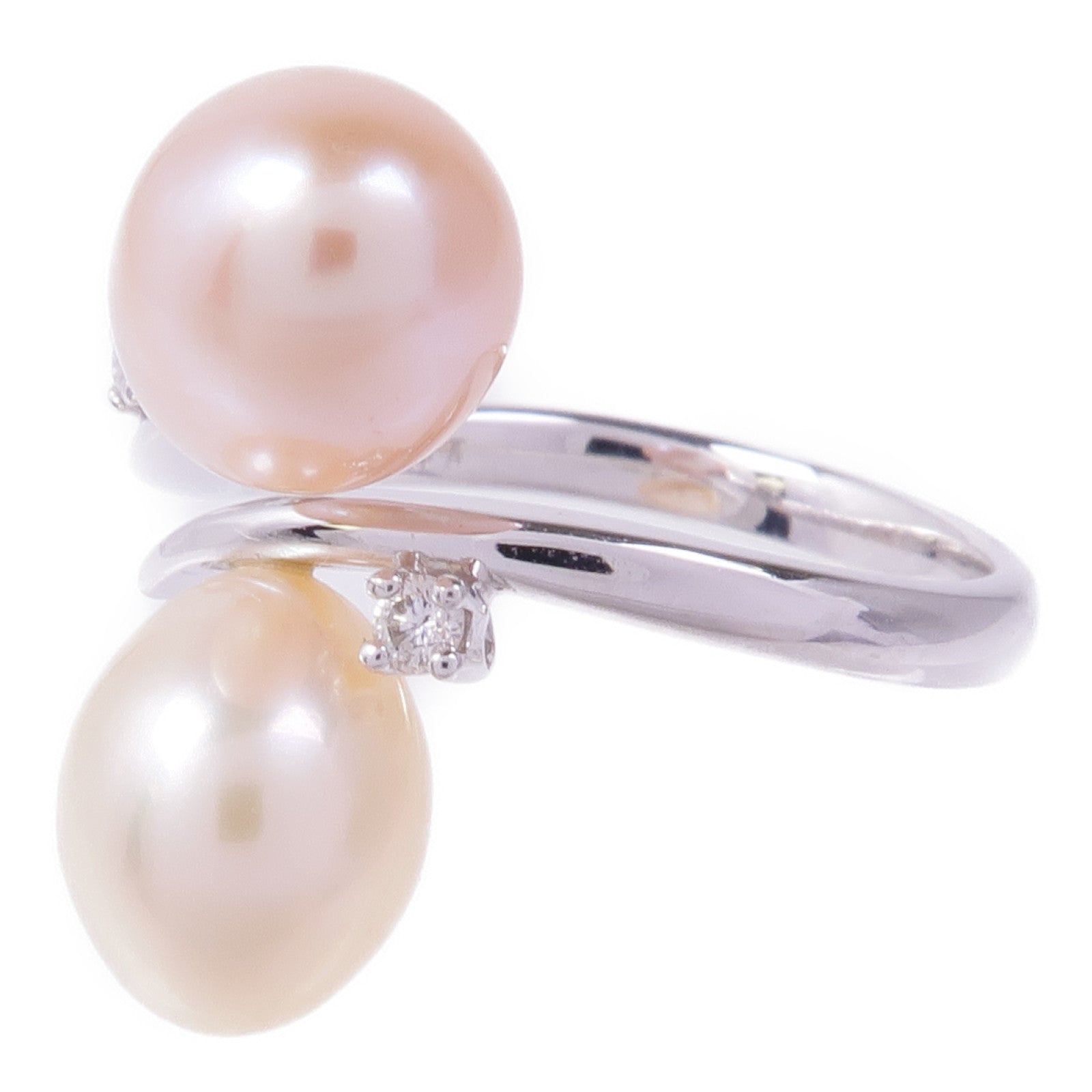 JEWELRY 18K白金Pearl Diamond Ring珍珠/鑽石戒指US#5.5