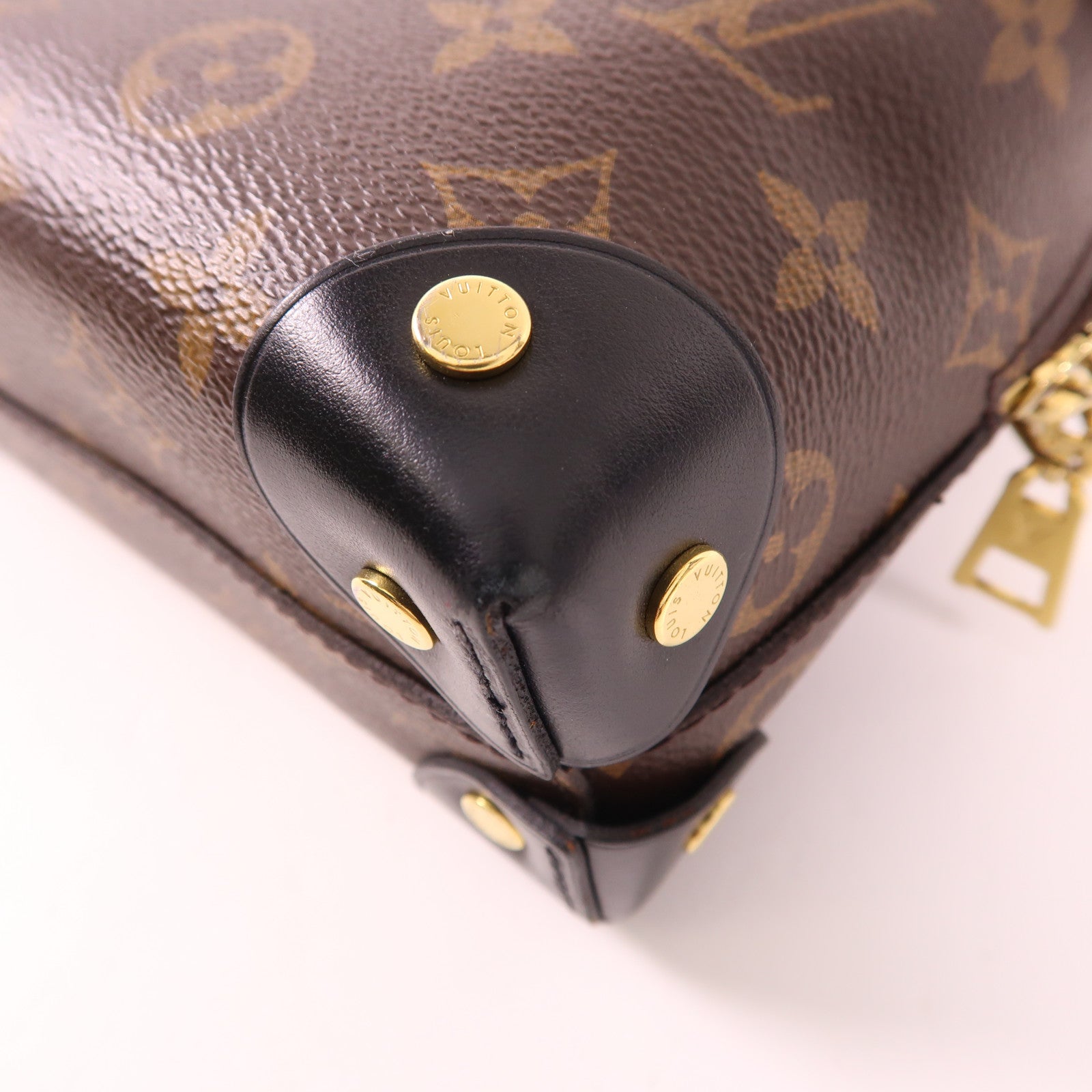 LOUIS VUITTON Monogram Petite Malle Souple金扣手挽肩背兩用袋棕色
