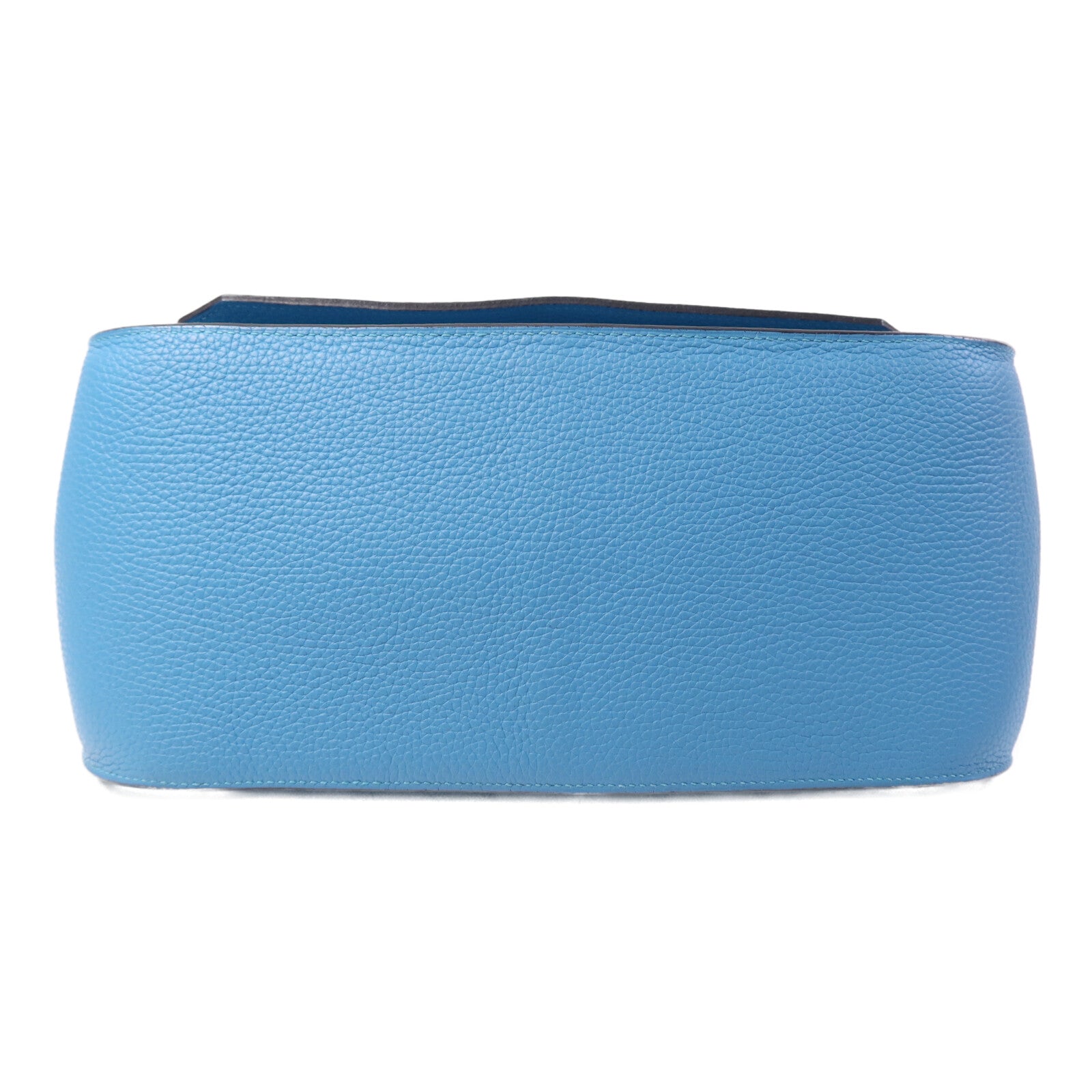 HERMES Clemence皮革Jypesiere 34銀扣肩背袋Turquoise