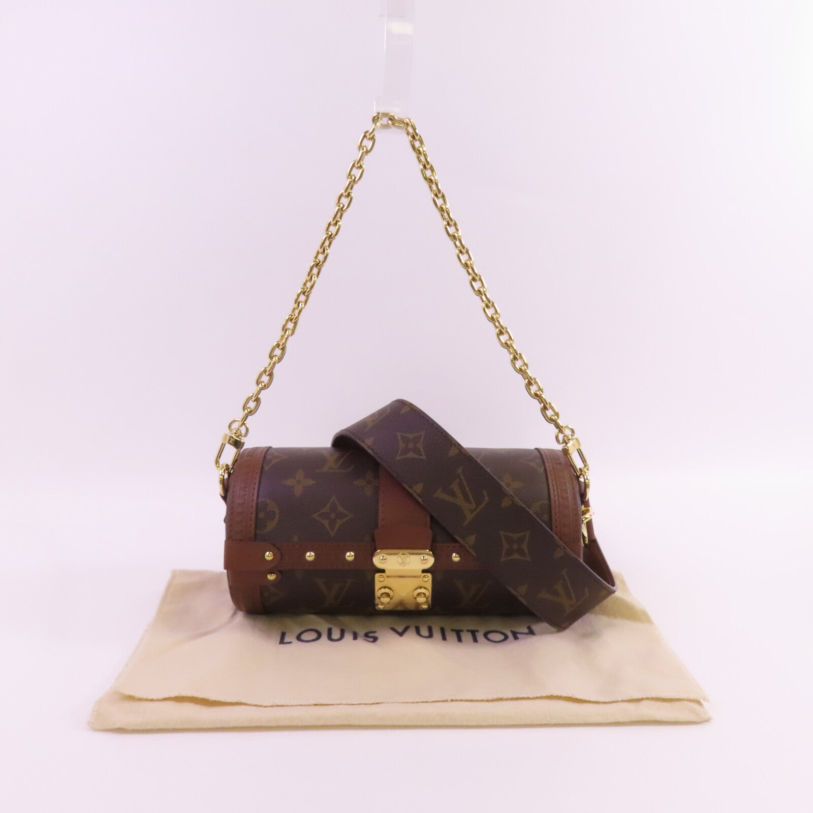 LOUIS VUITTON 【激減優惠】Monogram Papillon Trunk金扣鏈帶手挽肩背兩用袋