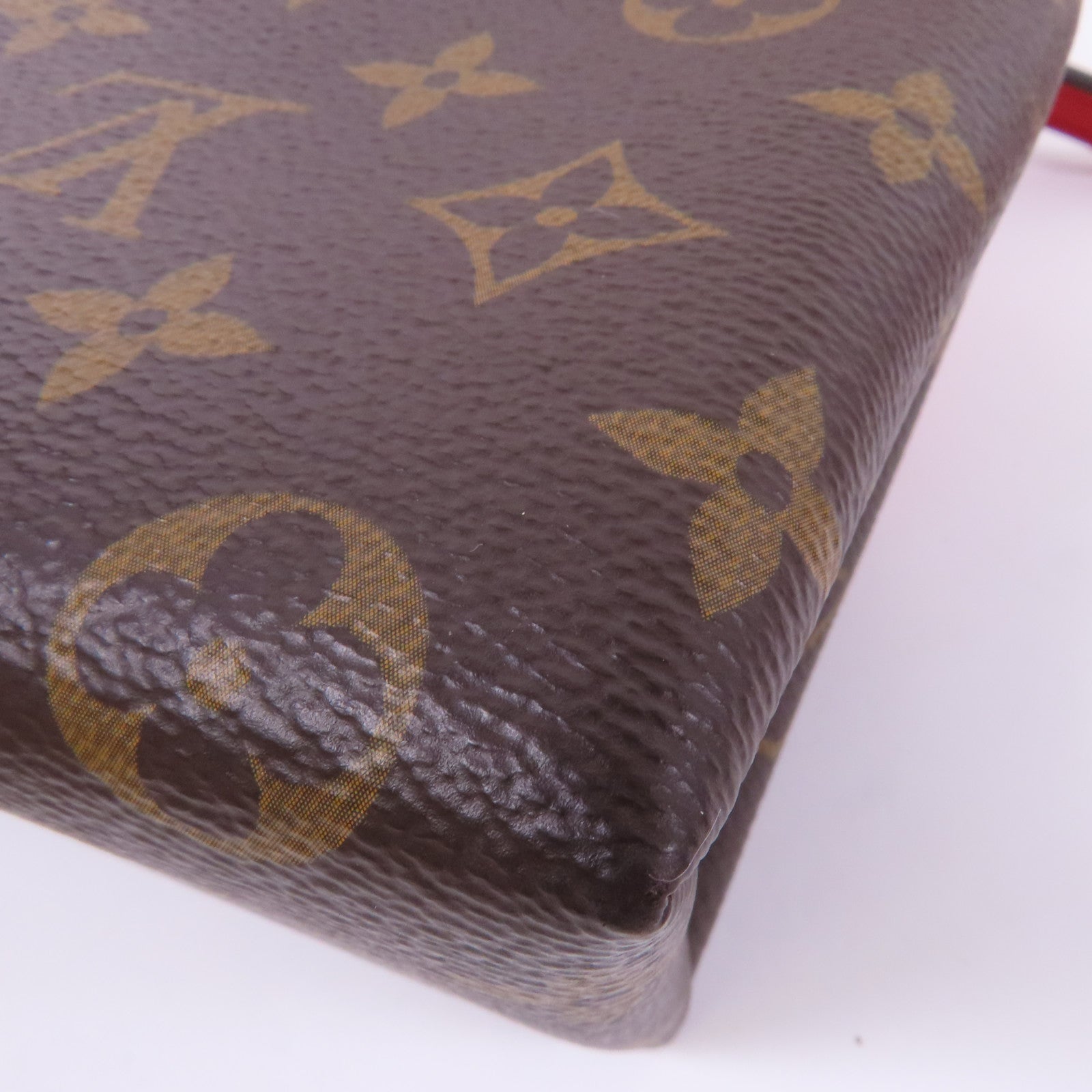 LOUIS VUITTON Monogram Locky BB金扣手挽肩背棕色/紅色