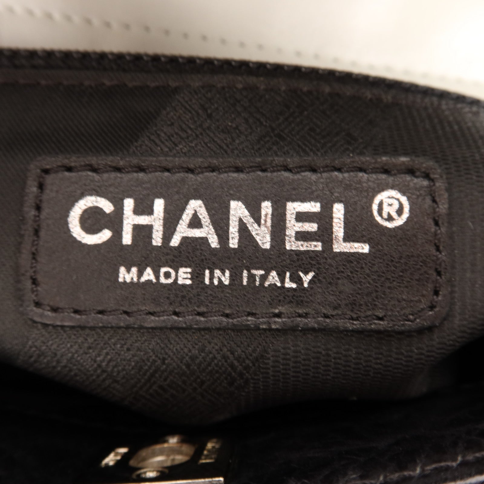 CHANEL 牛皮皮革Chain Shoulder銀扣手挽肩背兩用袋