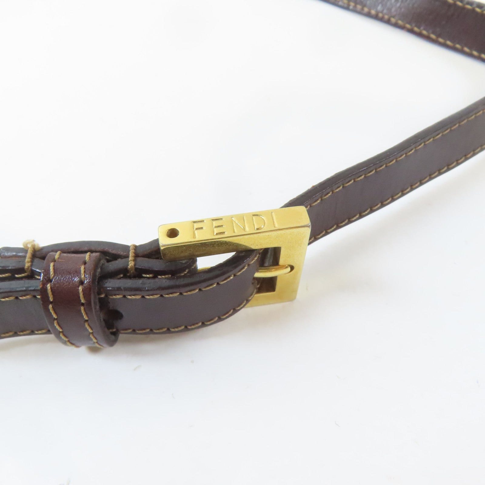 FENDI PVC Shoulder Bag金扣肩背袋啡色
