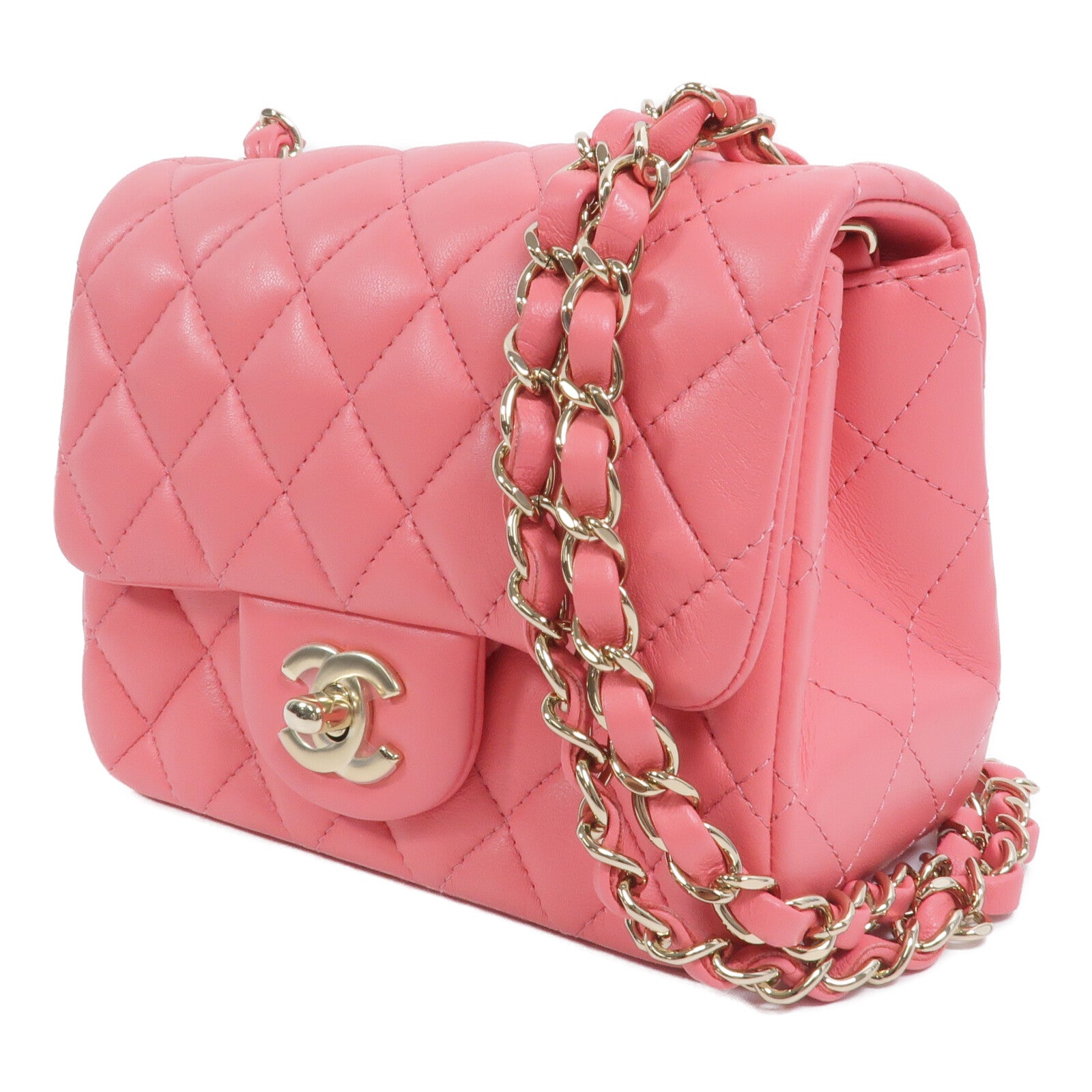 CHANEL 羊皮皮革Mini Classic 17鏈帶肩背袋