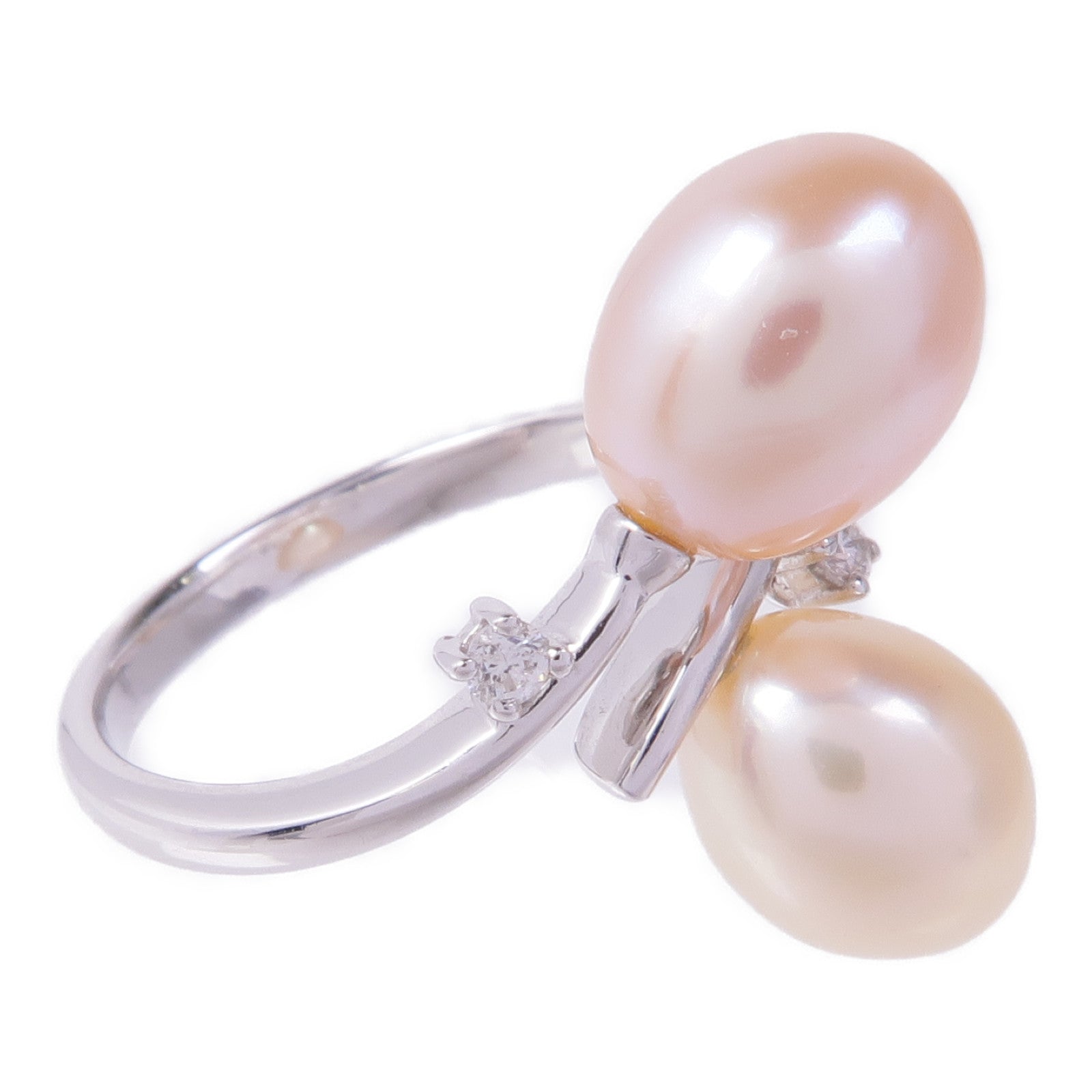 JEWELRY 18K白金Pearl Diamond Ring珍珠/鑽石戒指US#5.5