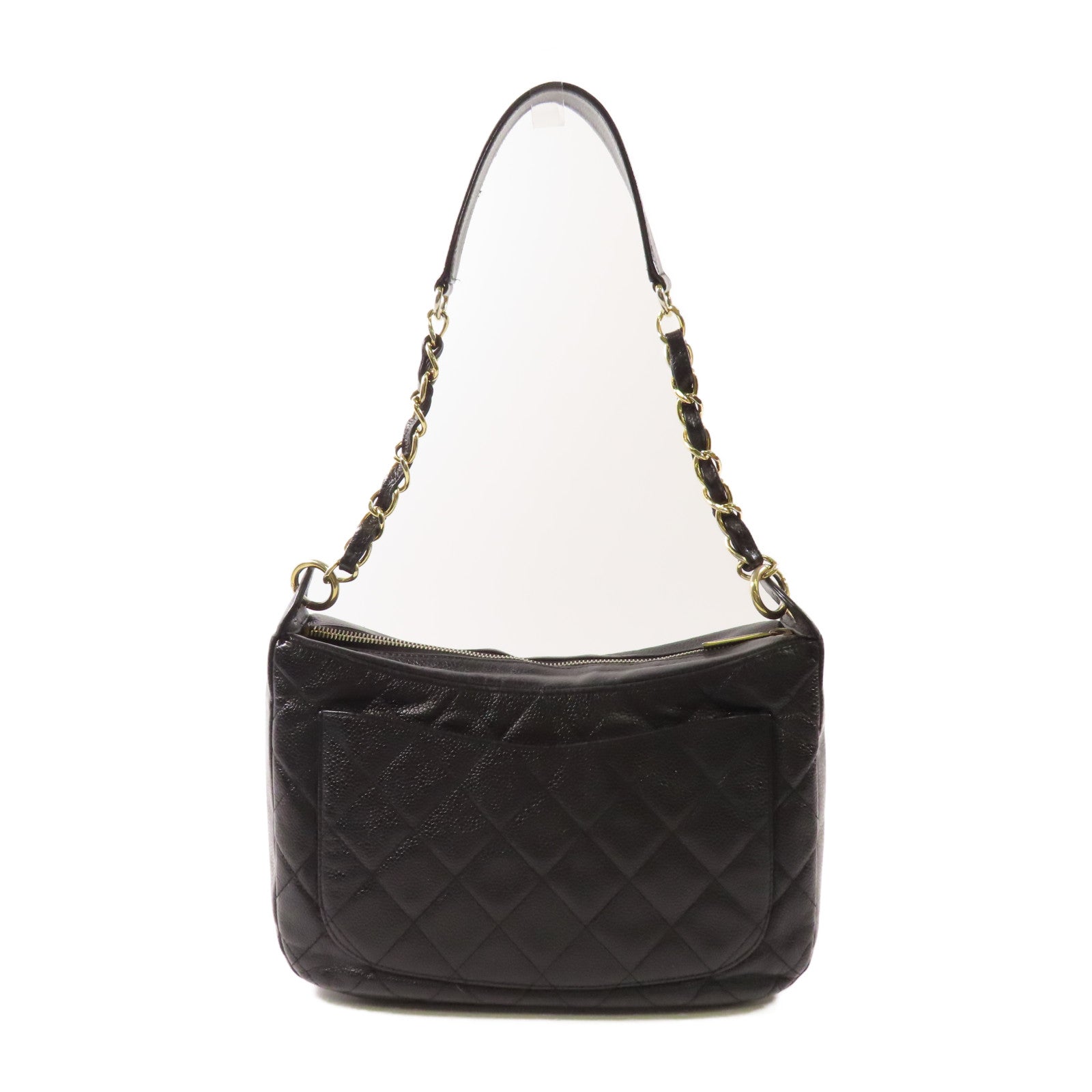 CHANEL 牛皮皮革Shoulder Bag金扣鏈帶肩背袋
