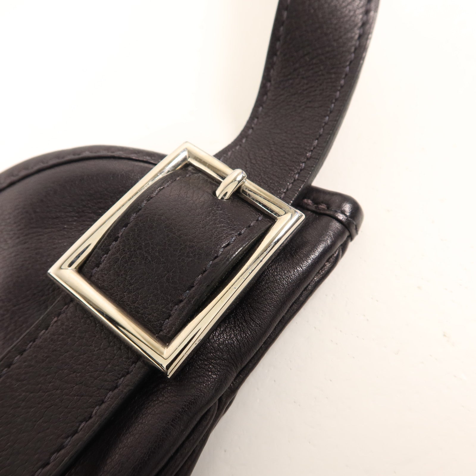 HERMES Evergrain皮革Massai銀扣肩背袋Noir