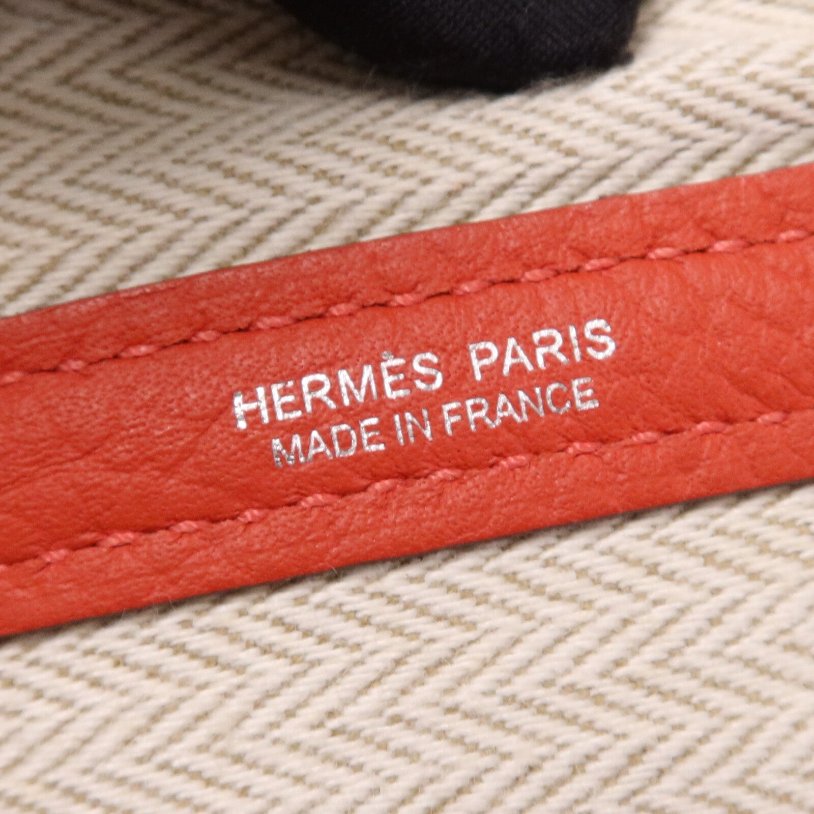 HERMES Negonda皮革Garden Party PM銀扣手挽袋Rouge Pivoine