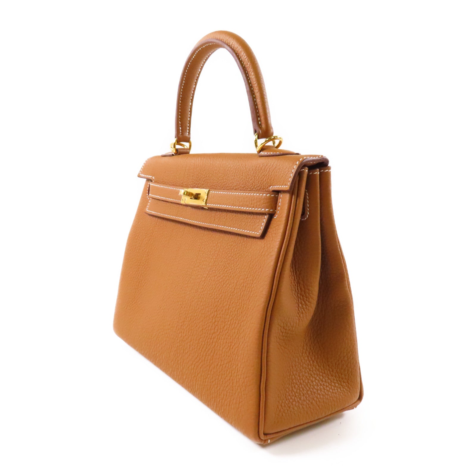 HERMES 【激減優惠】Togo皮革Kelly 25金扣手挽肩背兩用袋Gold
