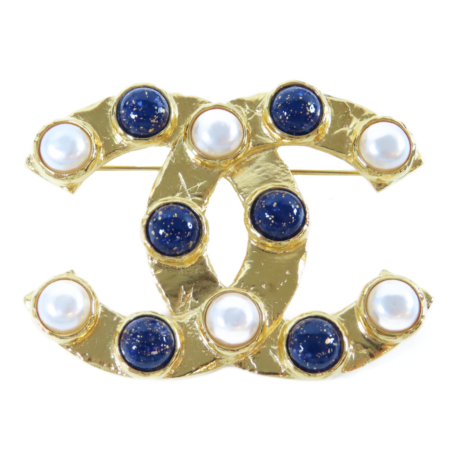 CHANEL 【激減優惠】金屬Brooch胸針金色/藍色/白色