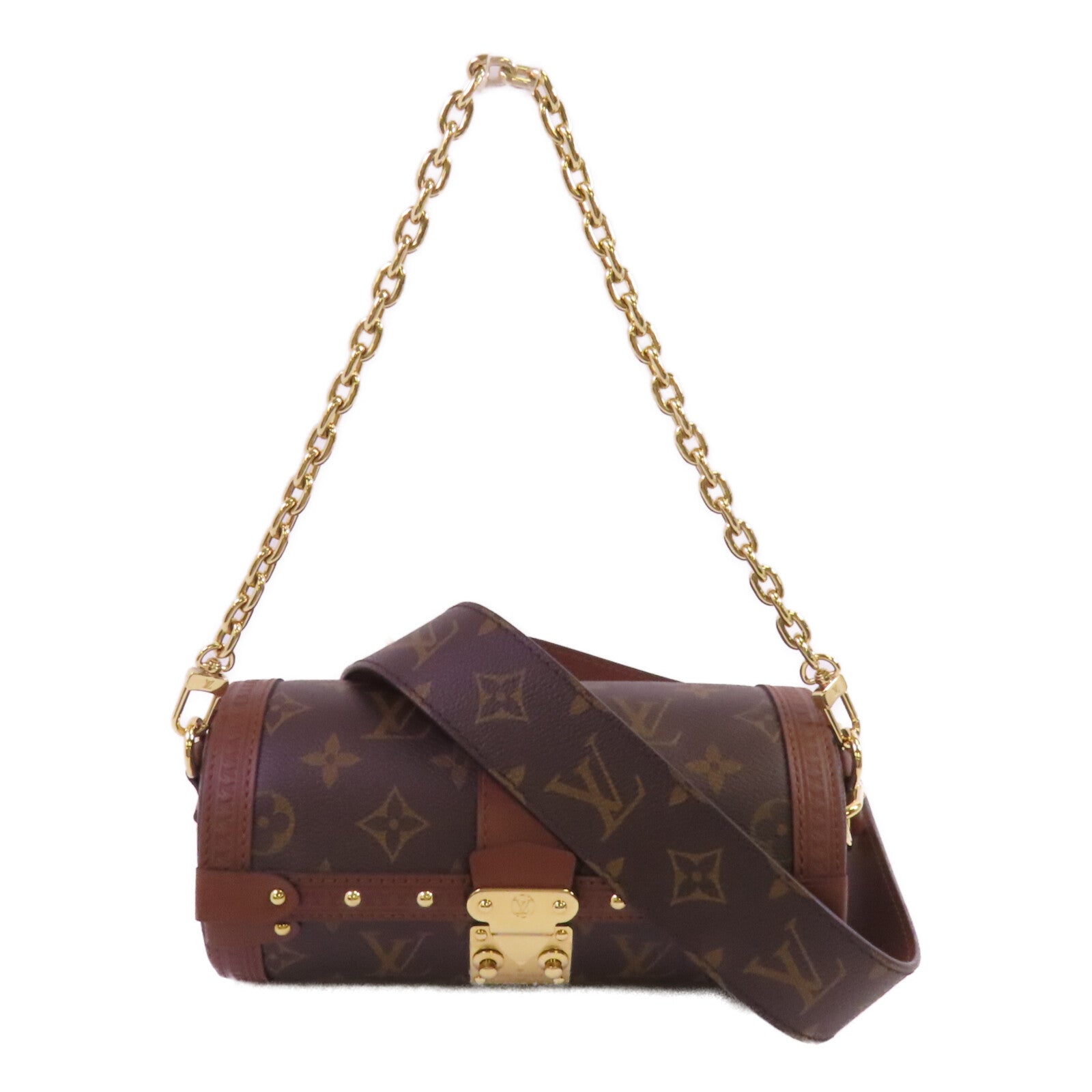 LOUIS VUITTON 【激減優惠】Monogram Papillon Trunk金扣鏈帶手挽肩背兩用袋