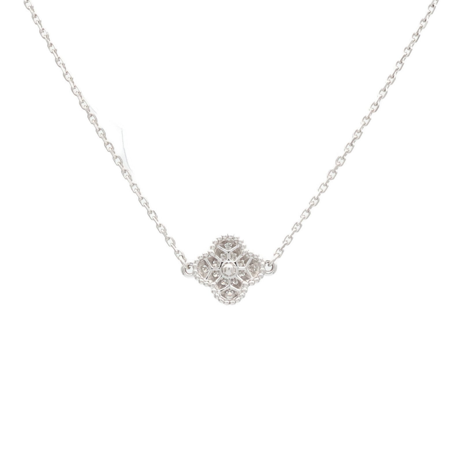 Van Cleef & Arpels 18K白金Sweet Alhambra鑽石手鏈