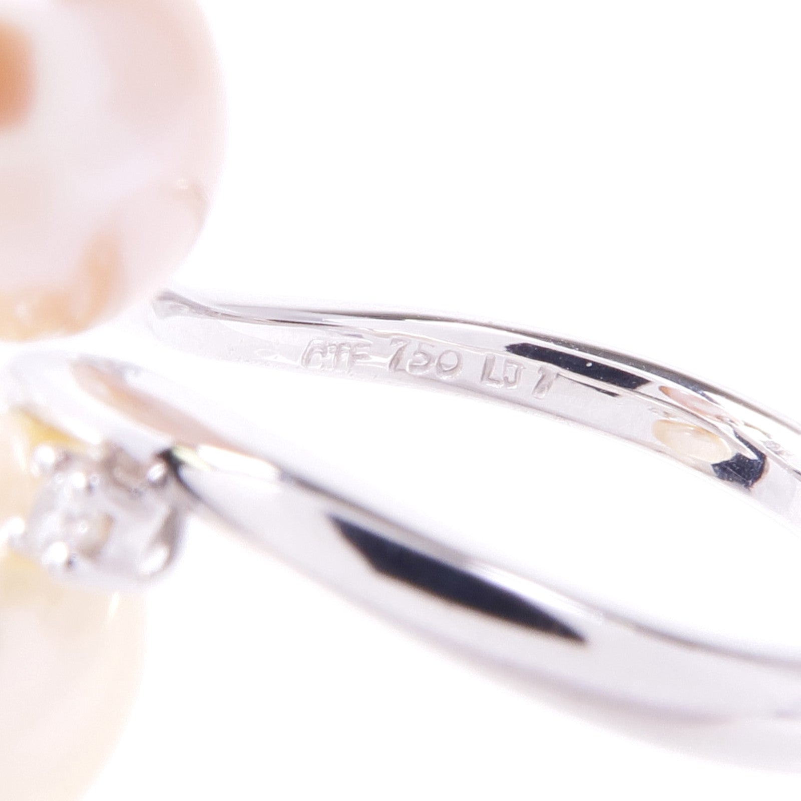 JEWELRY 18K白金Pearl Diamond Ring珍珠/鑽石戒指US#5.5