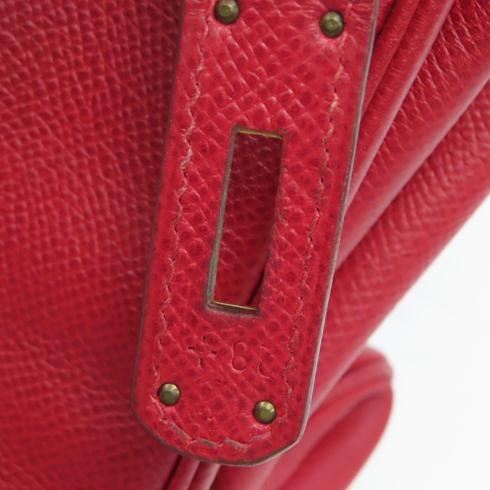 HERMES Epsom皮革Kelly 28金扣手挽肩背兩用袋紅色