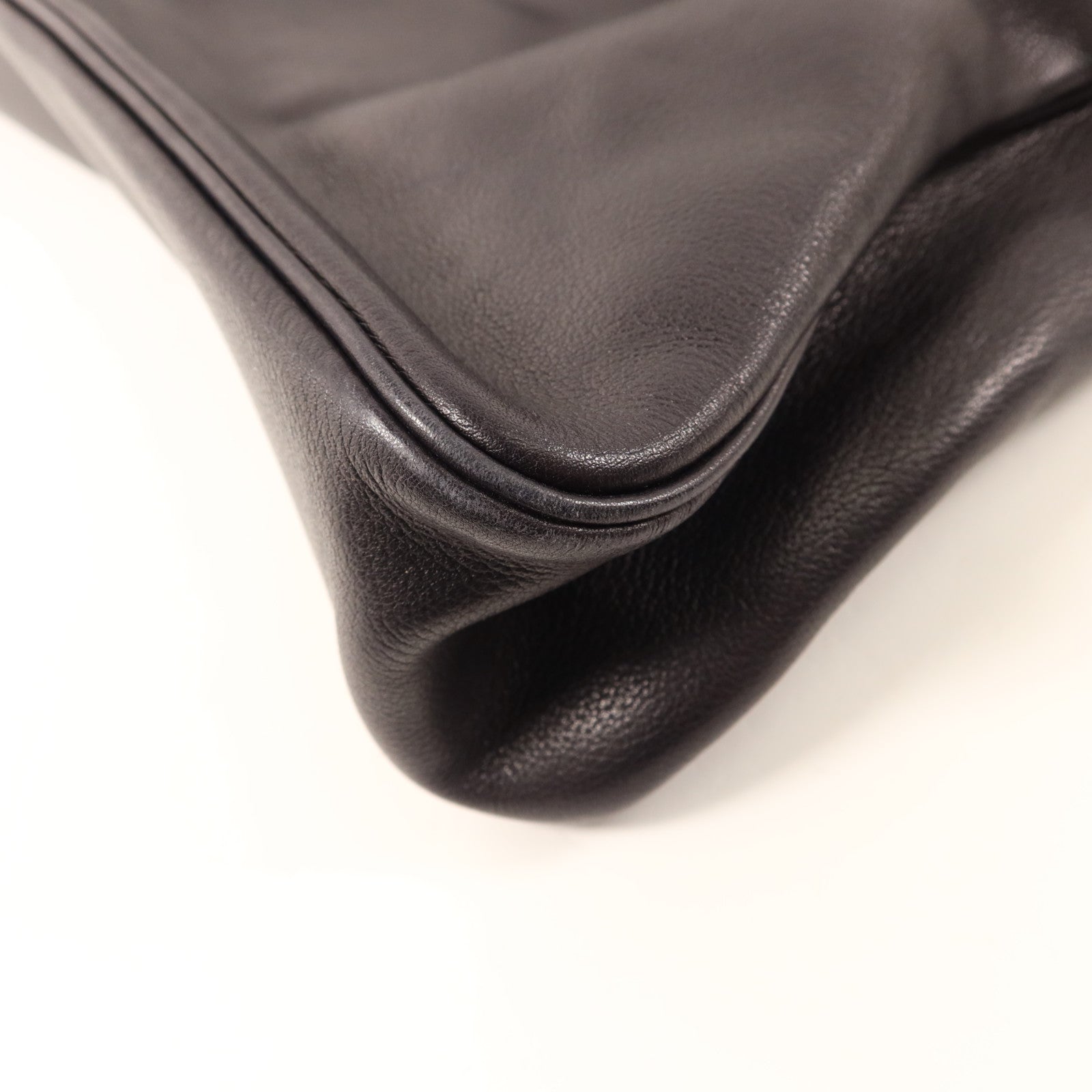 HERMES Evergrain皮革Massai銀扣肩背袋Noir