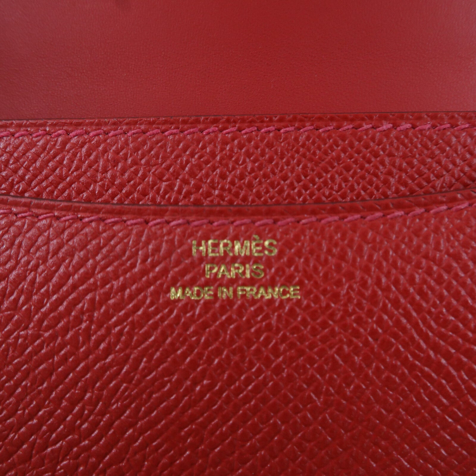 HERMES Epsom皮革Constance Mini肩背袋Rouge Casaque