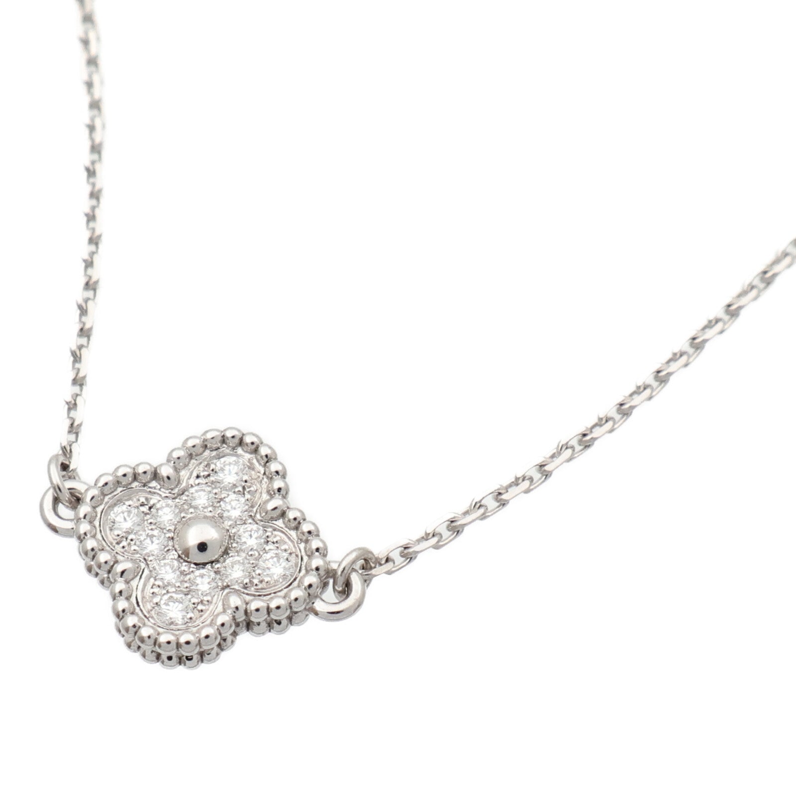 Van Cleef & Arpels 18K白金Sweet Alhambra鑽石手鏈
