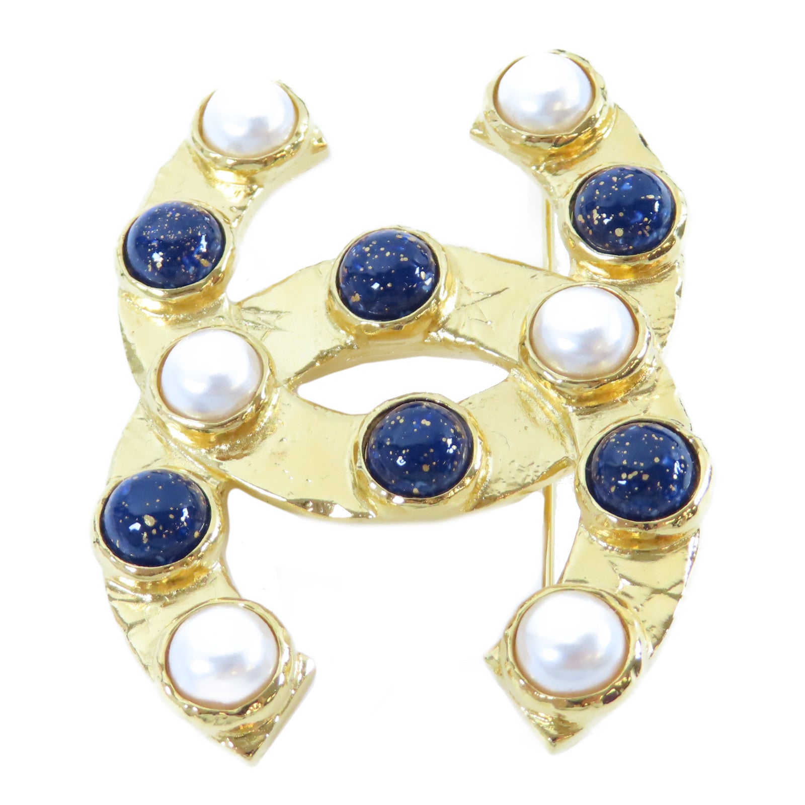 CHANEL 【激減優惠】金屬Brooch胸針金色/藍色/白色