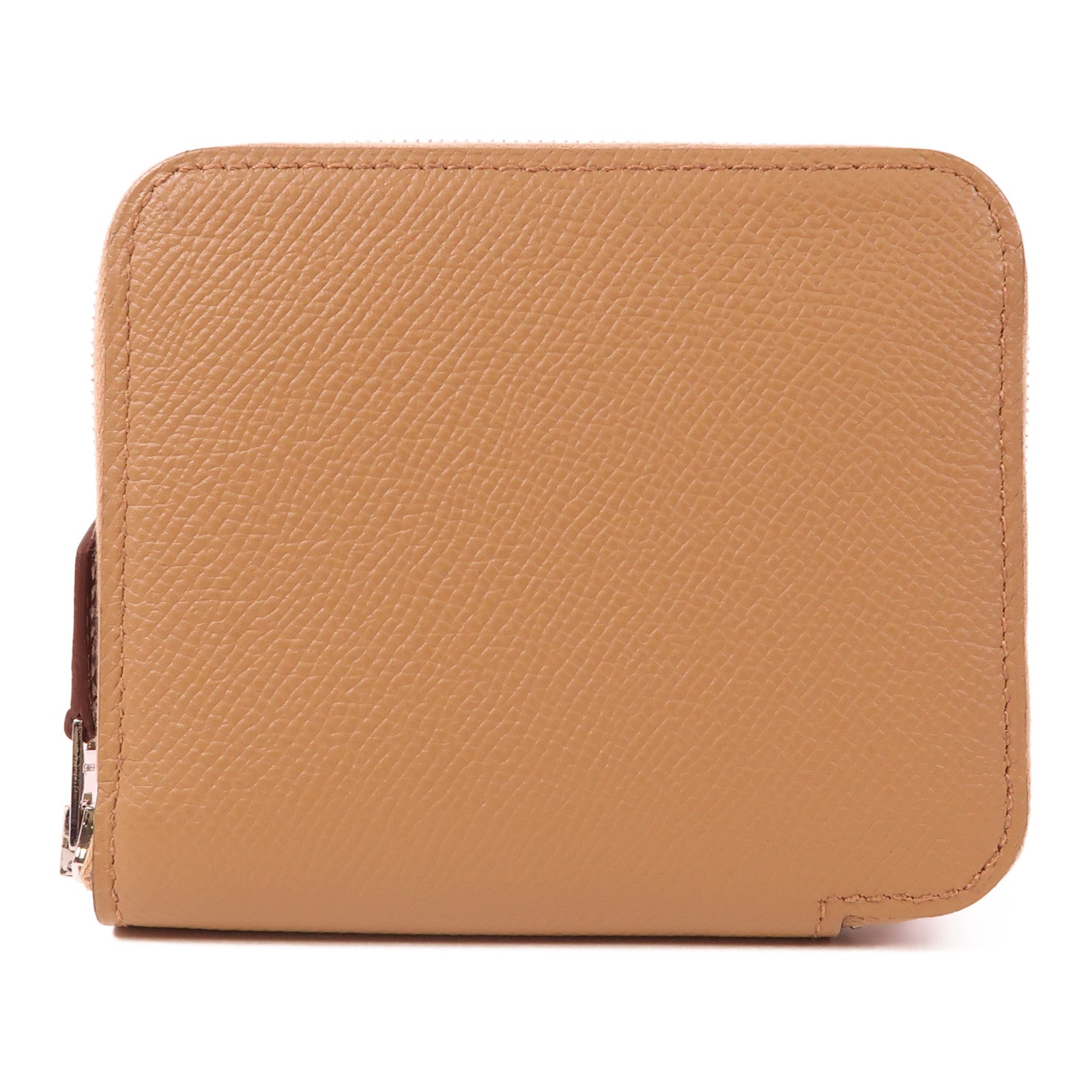 HERMES Epsom皮革Silk In Compact銀扣錢包Chai
