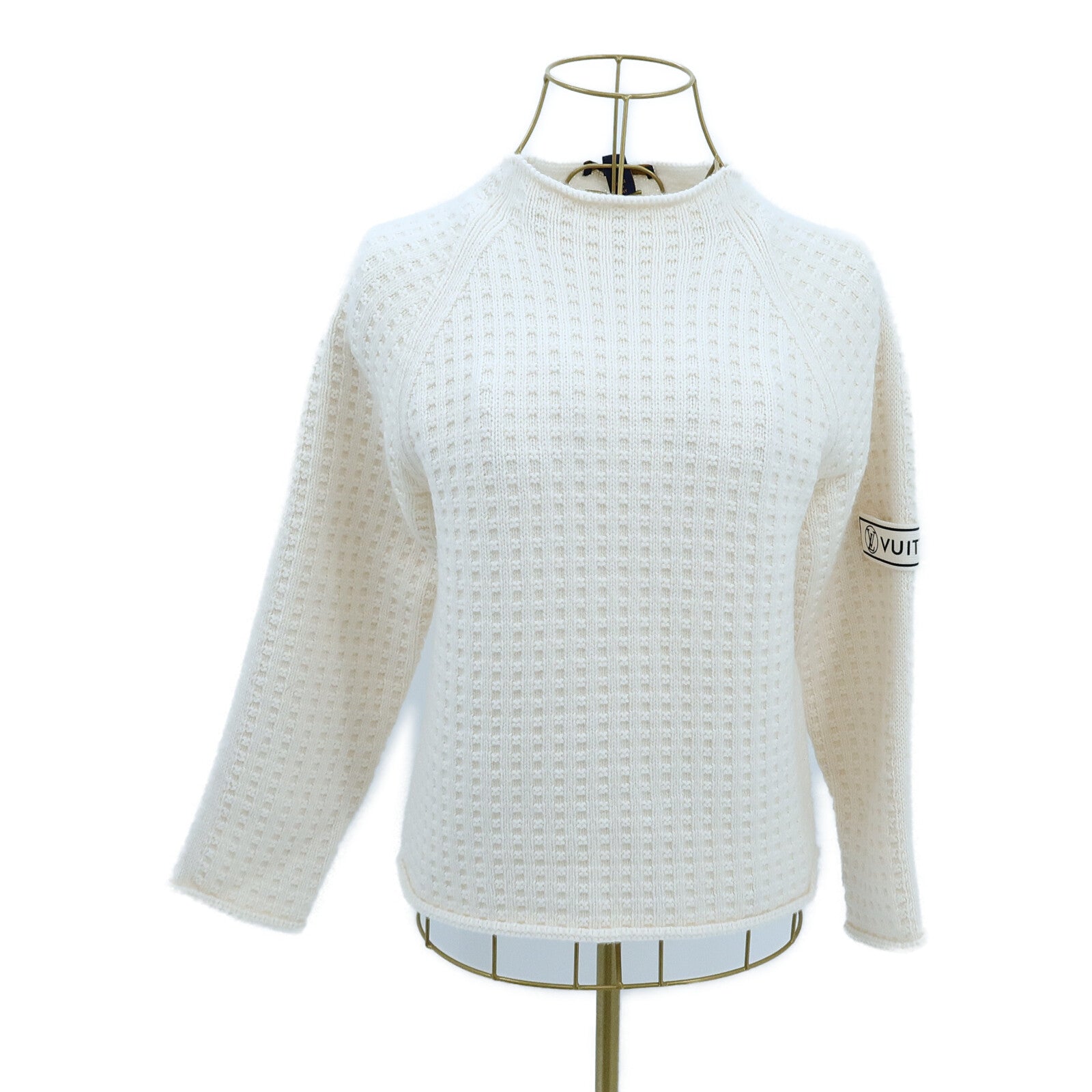 LOUIS VUITTON Wool/Cotton/Cashmere Waffle Knit Top針織