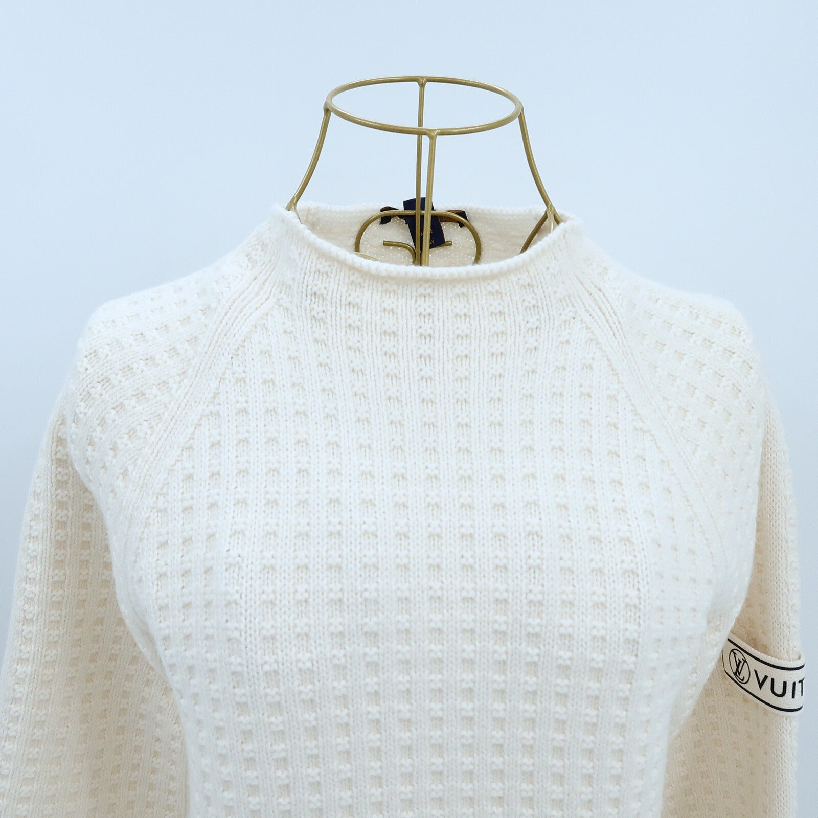 LOUIS VUITTON Wool/Cotton/Cashmere Waffle Knit Top針織