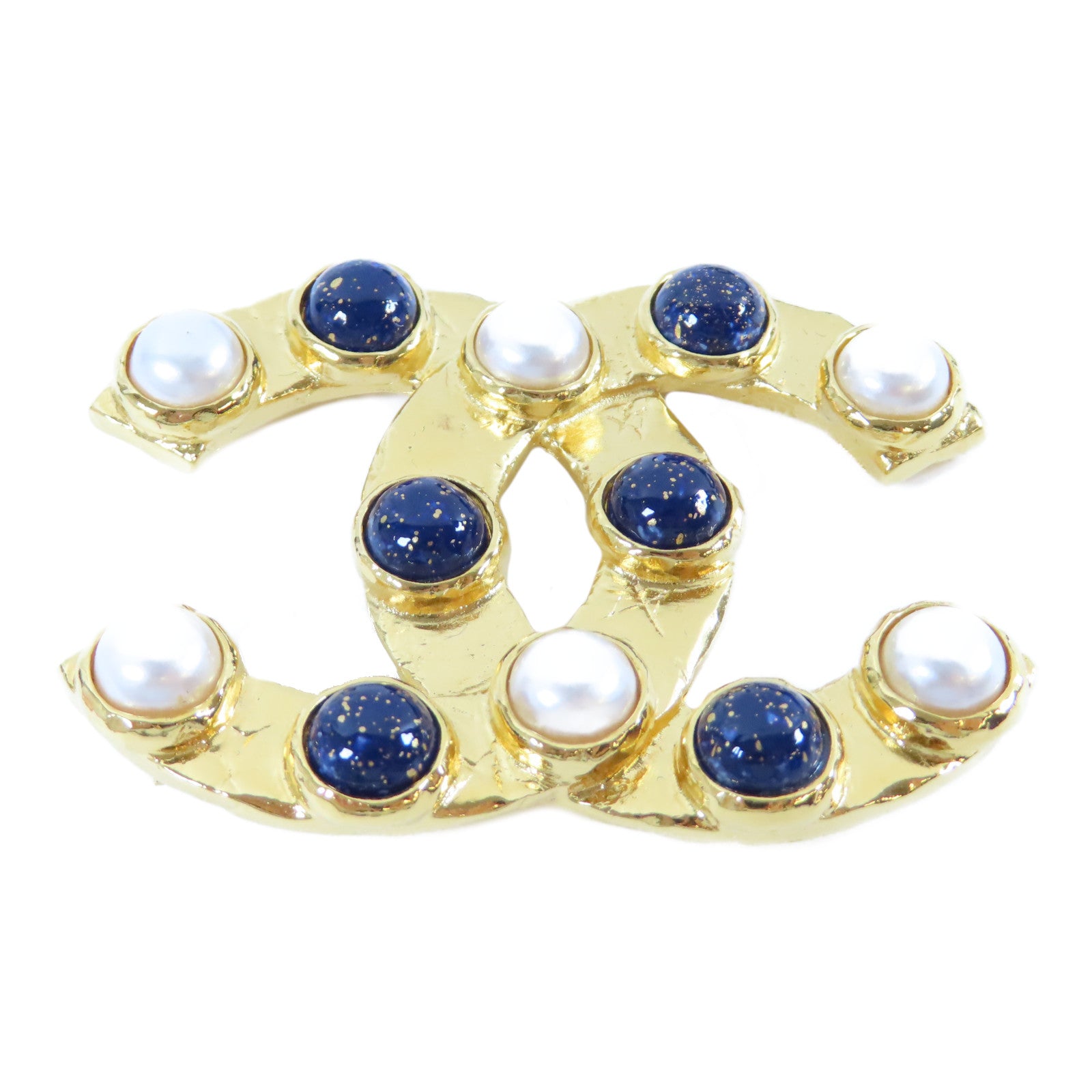 CHANEL 【激減優惠】金屬Brooch胸針金色/藍色/白色