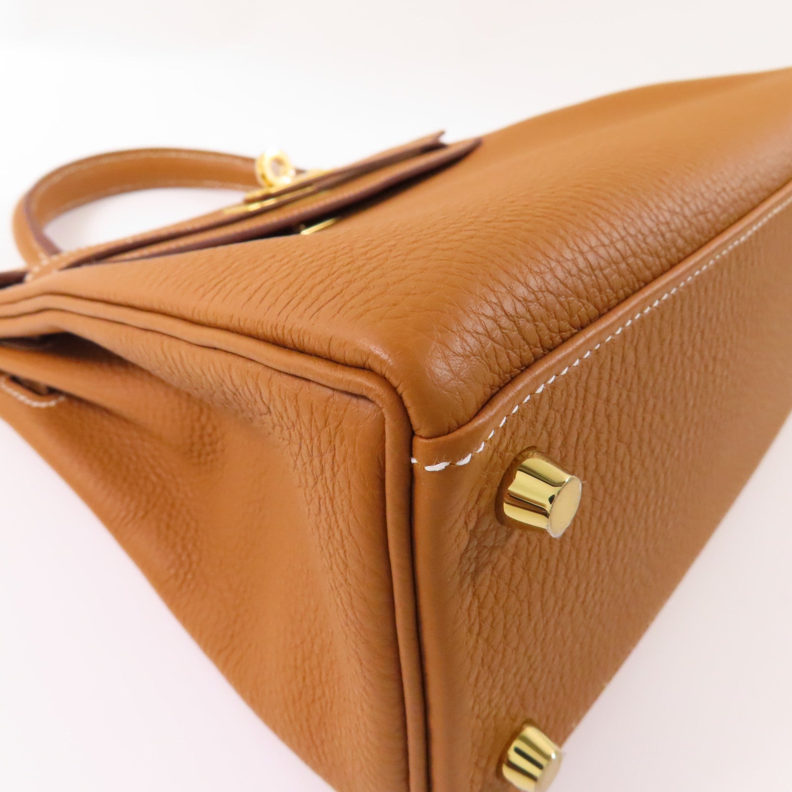 HERMES Togo皮革Kelly 25金扣手挽肩背兩用袋Gold