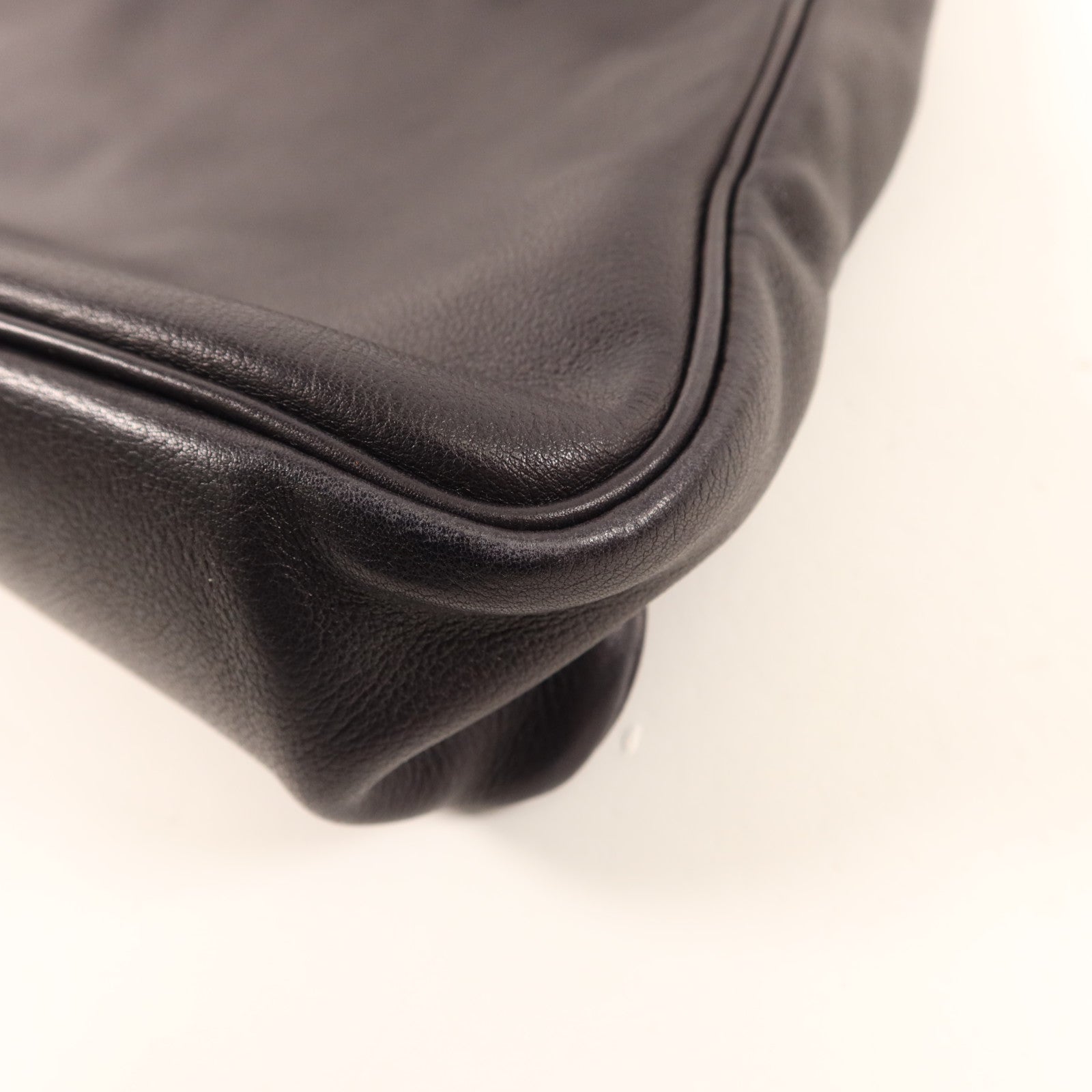 HERMES Evergrain皮革Massai銀扣肩背袋Noir