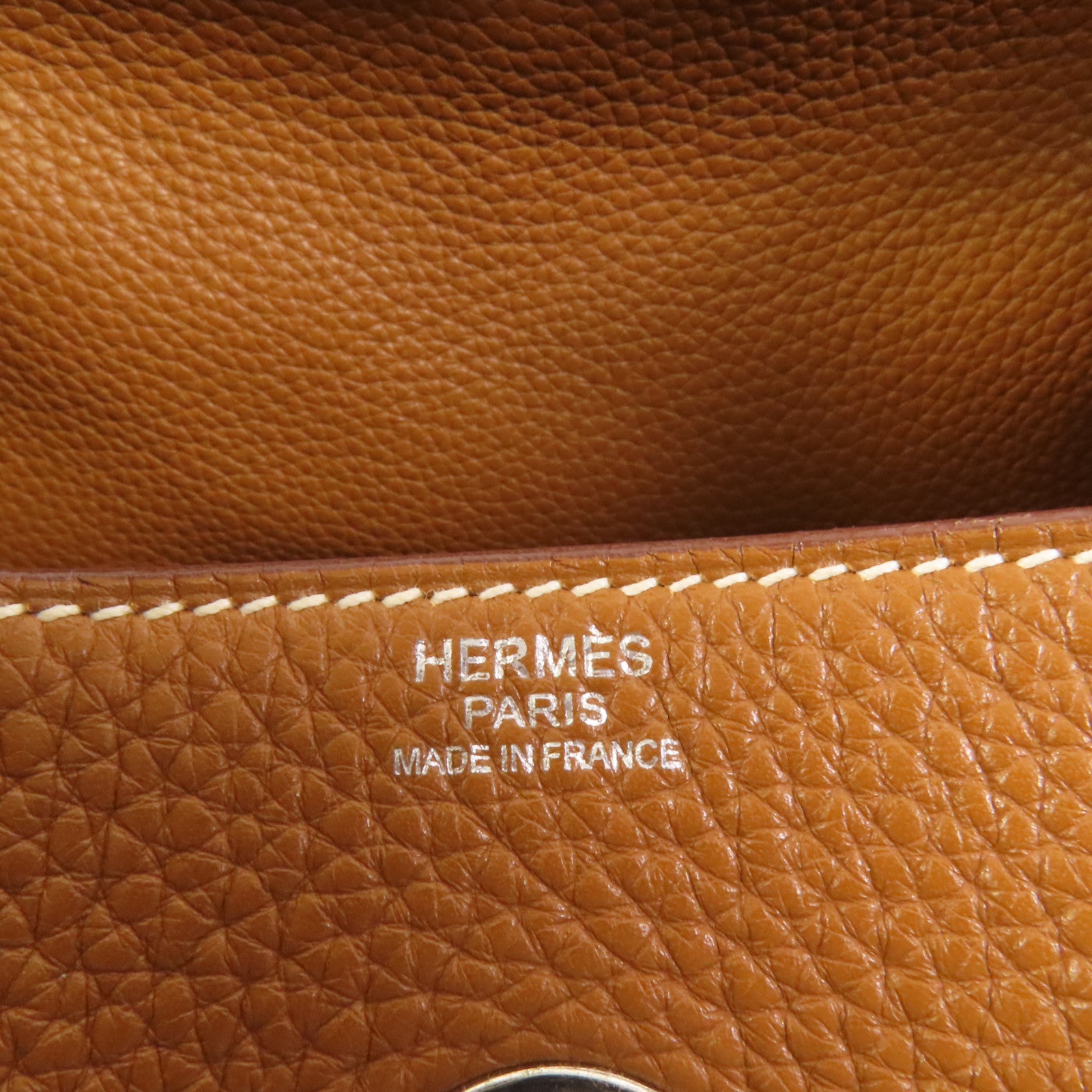 HERMES Clemence皮革Lindy 30銀扣手挽肩背兩用袋Gold
