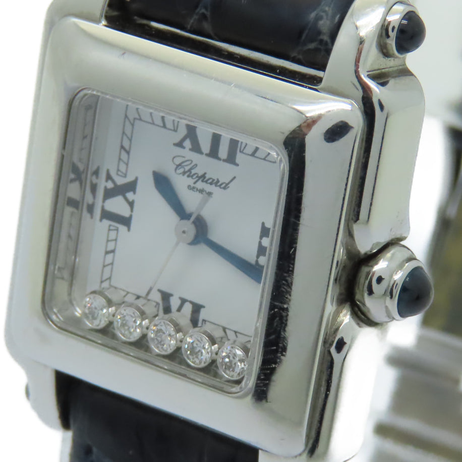 Chopard Happy Sport不鏽鋼/皮革手錶石英機芯白色