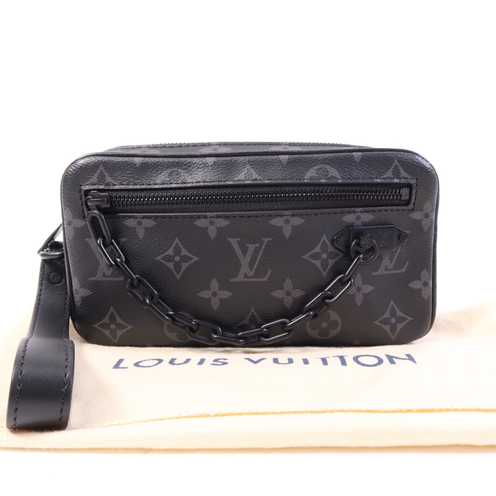 LOUIS VUITTON Monogram Eclipse Pochette Volga Clutch Bag手拿包
