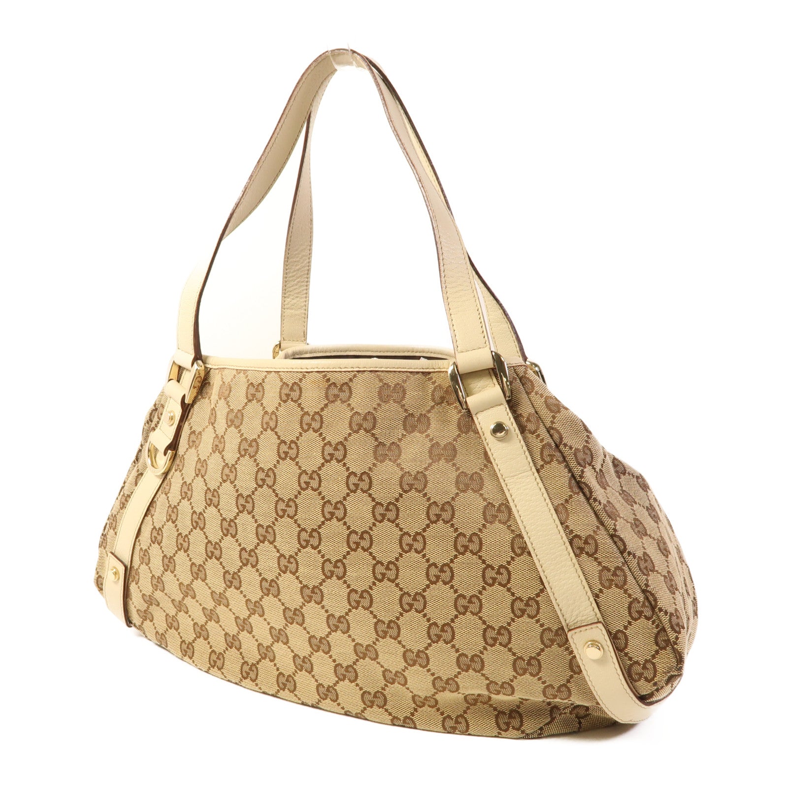GUCCI 帆布Shoulder Bag銀扣肩背袋