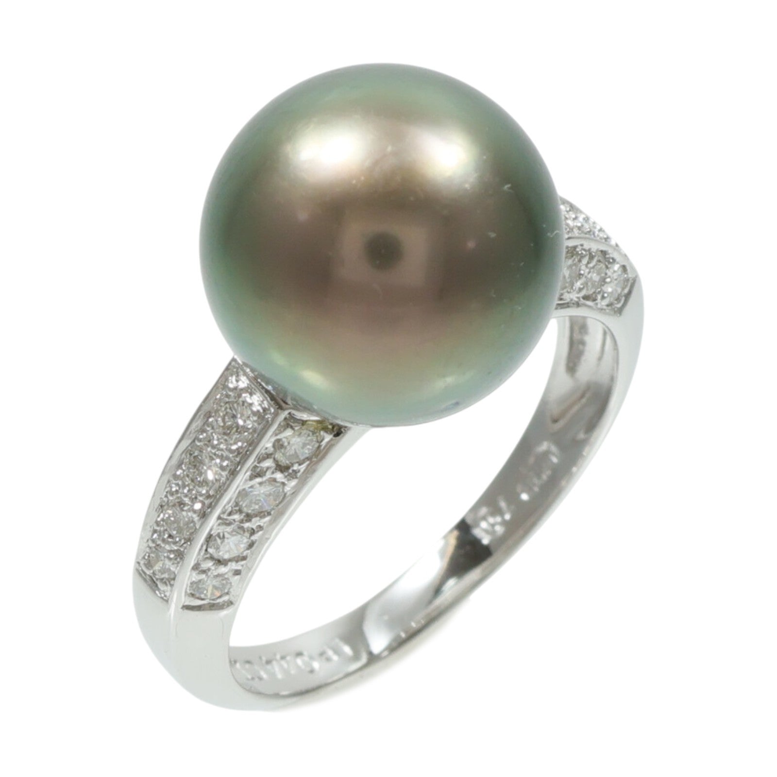 JEWELRY 18K白金Pearl Diamond Ring珍珠/鑽石戒指