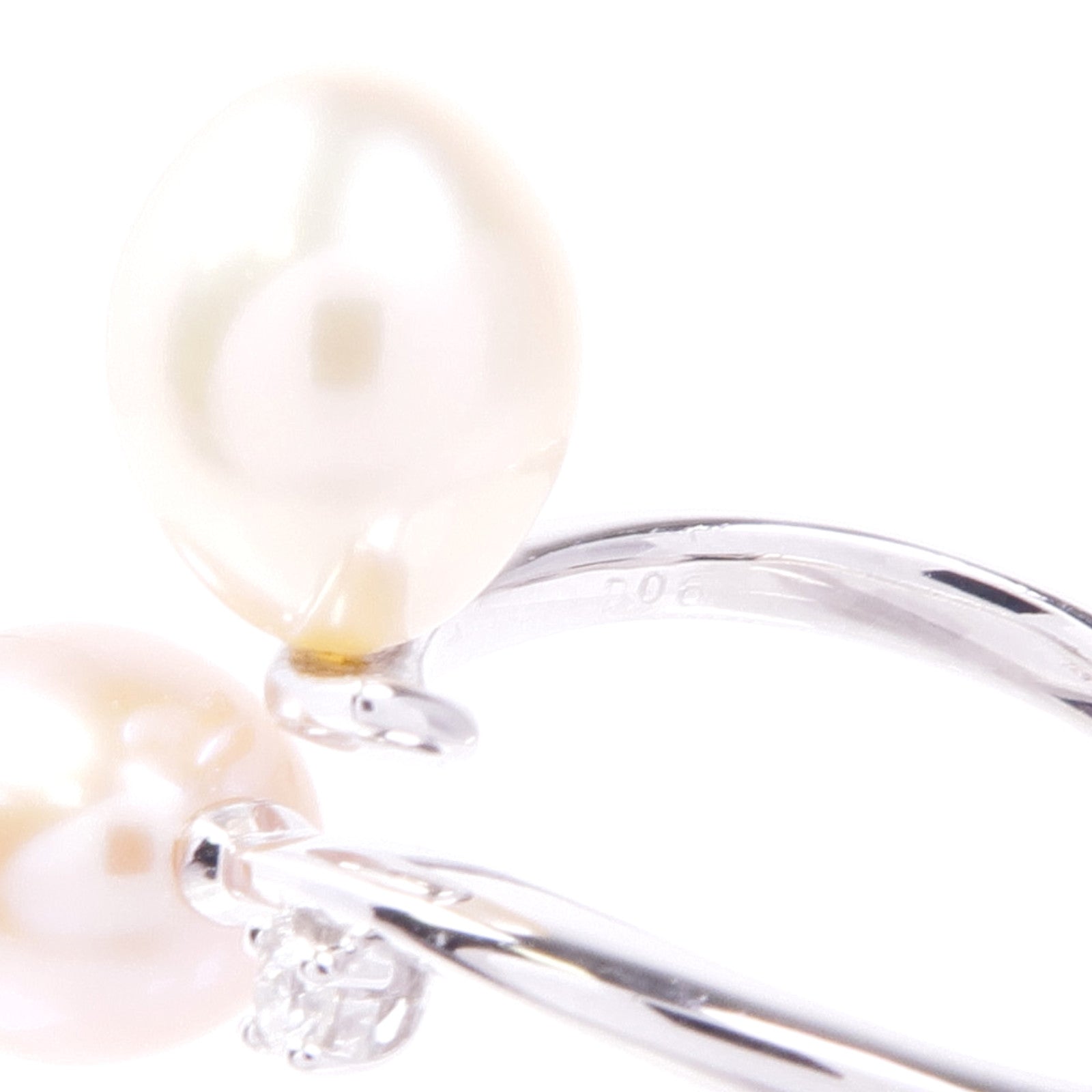 JEWELRY 18K白金Pearl Diamond Ring珍珠/鑽石戒指US#5.5