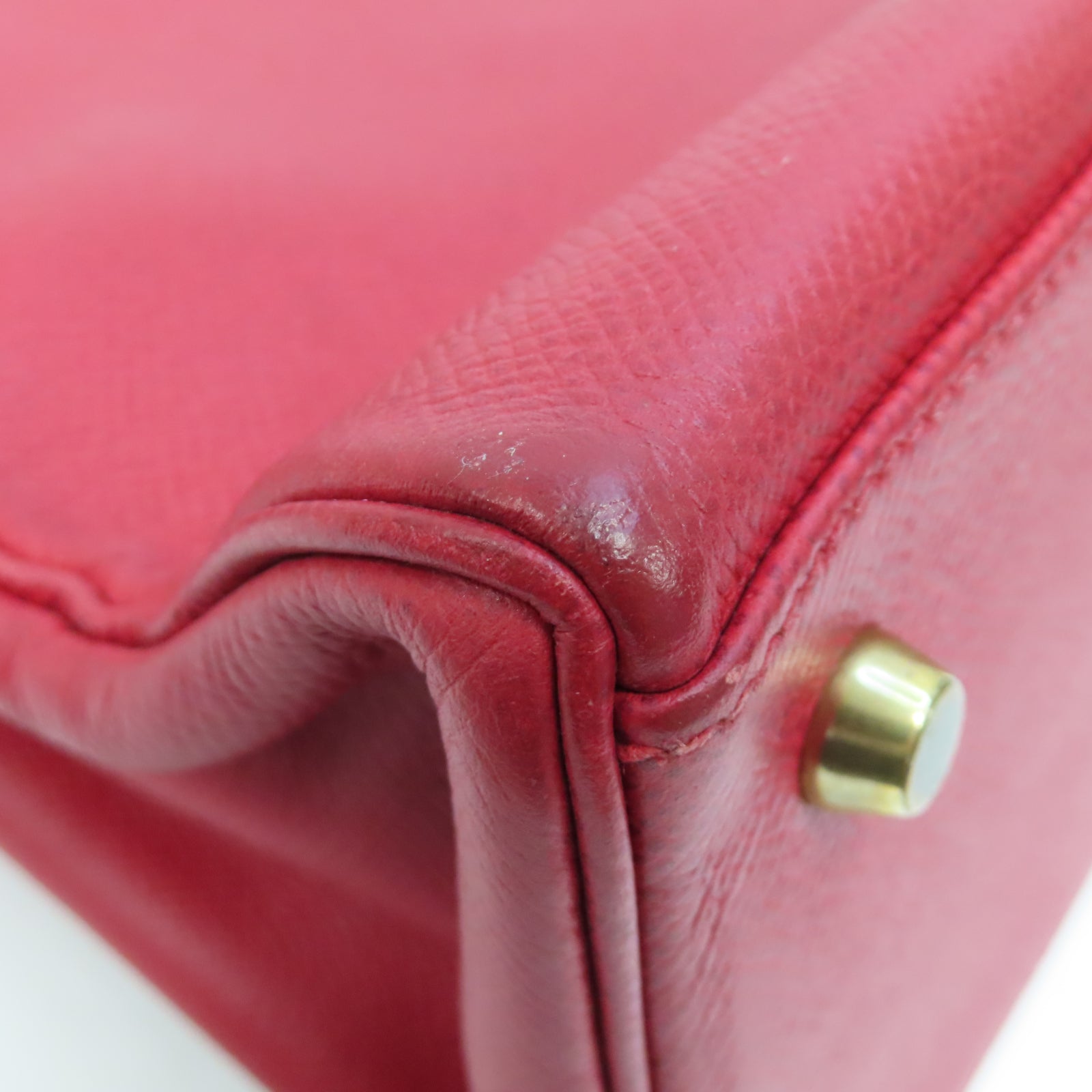 HERMES Epsom皮革Kelly 28金扣手挽肩背兩用袋紅色