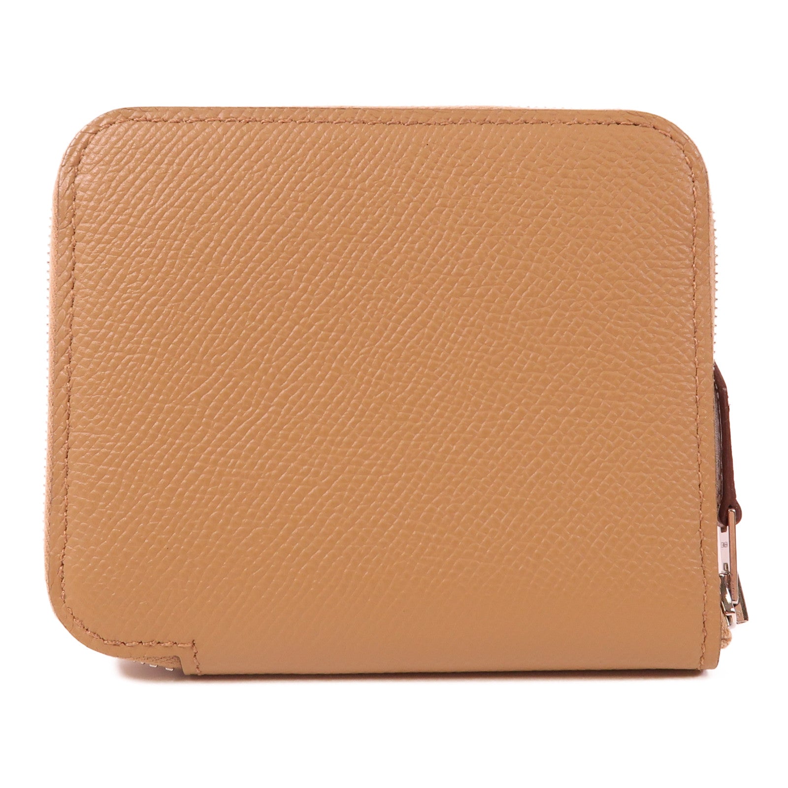 HERMES Epsom皮革Silk In Compact銀扣錢包Chai