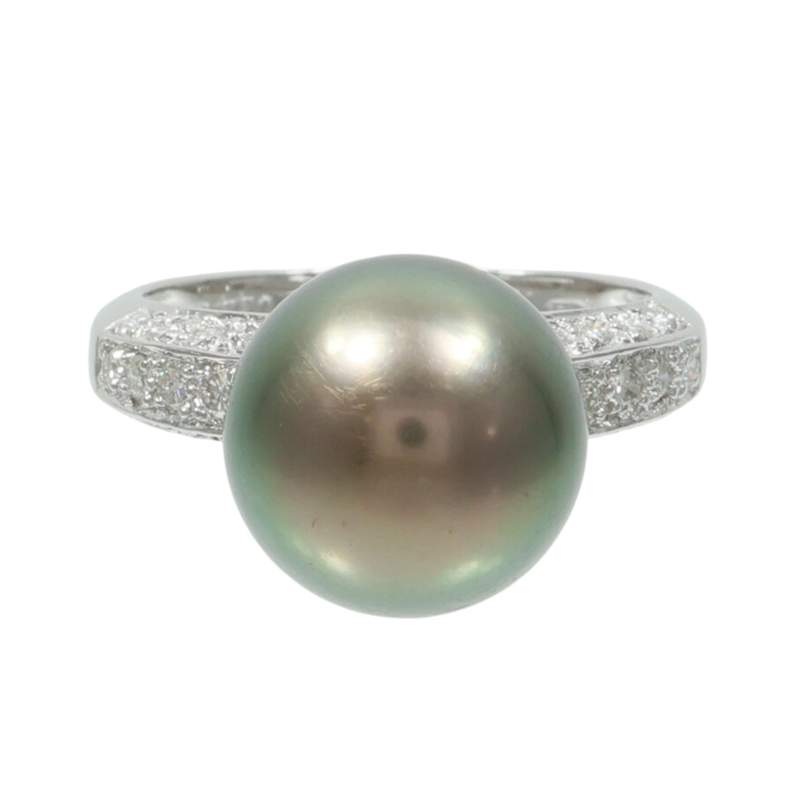 JEWELRY 18K白金Pearl Diamond Ring珍珠/鑽石戒指