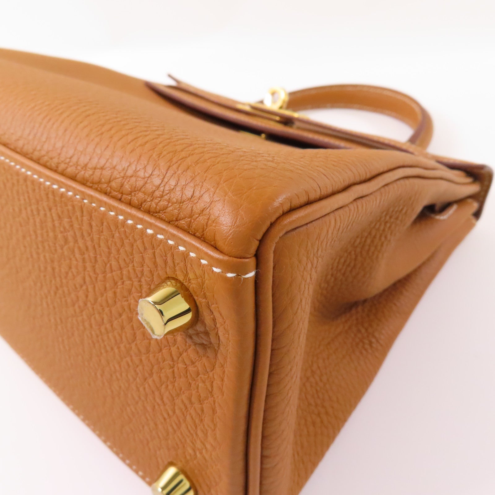 HERMES 【激減優惠】Togo皮革Kelly 25金扣手挽肩背兩用袋Gold