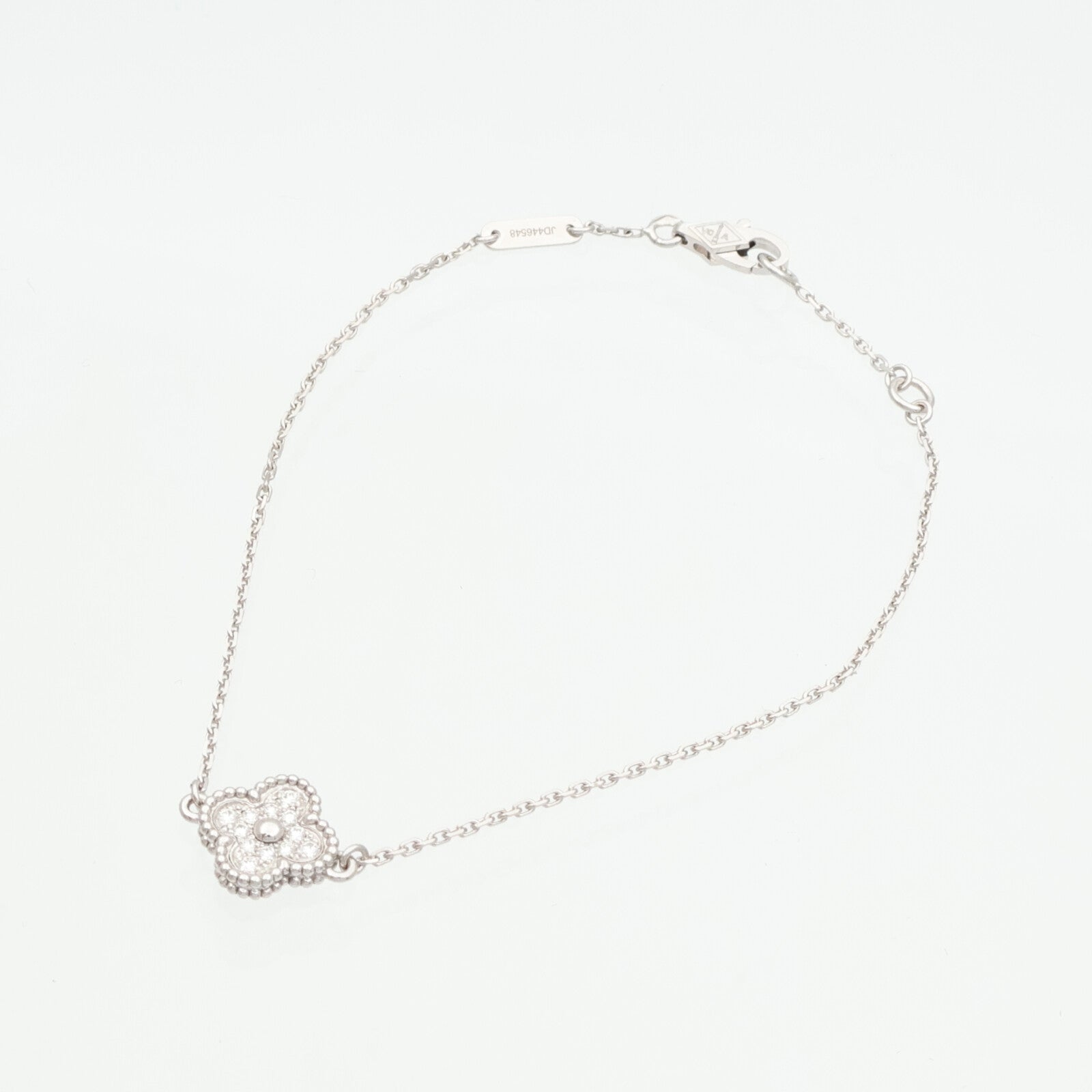 Van Cleef & Arpels 18K白金Sweet Alhambra鑽石手鏈