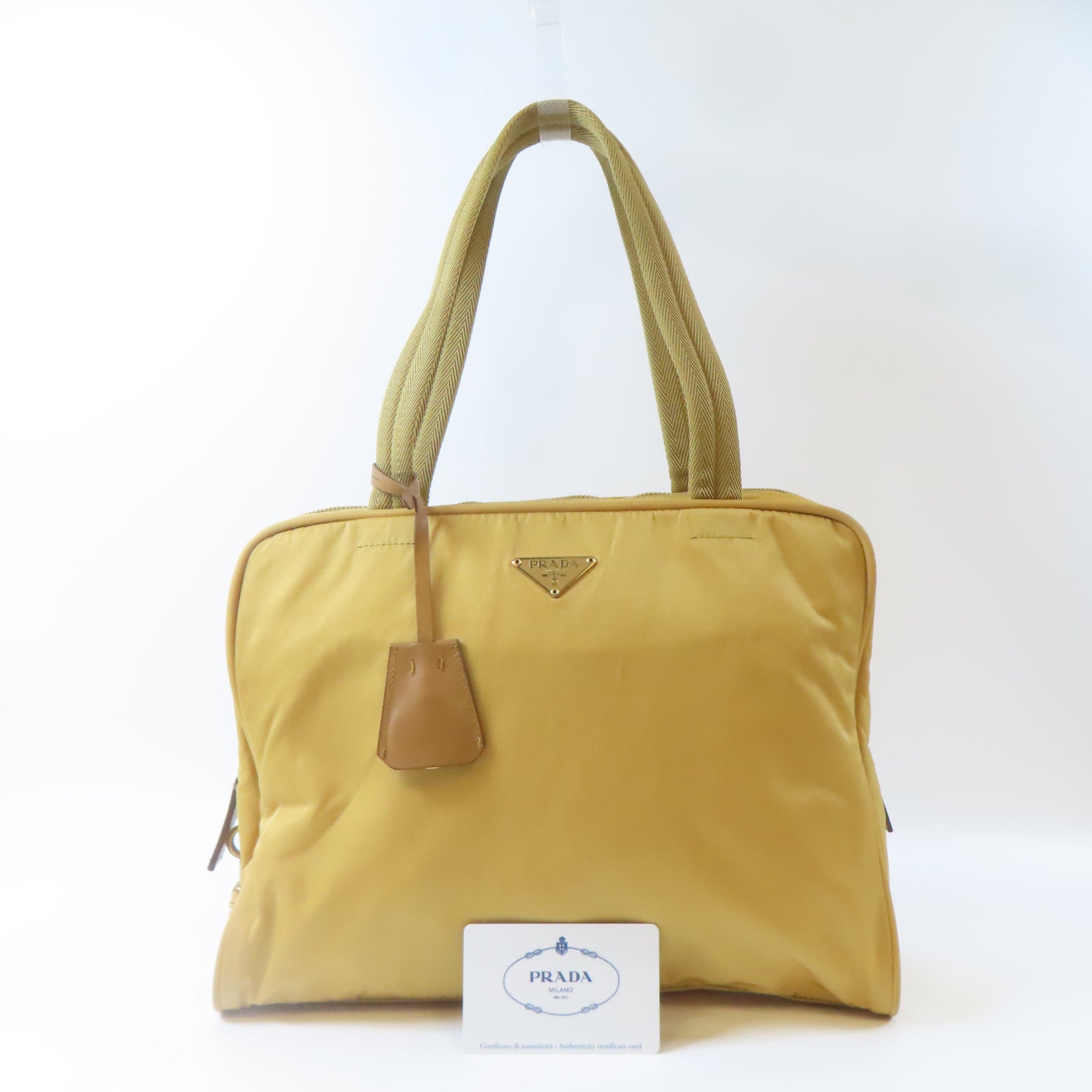 PRADA 【激減優惠】尼龍Shoulder Bag金扣肩背袋金黃色