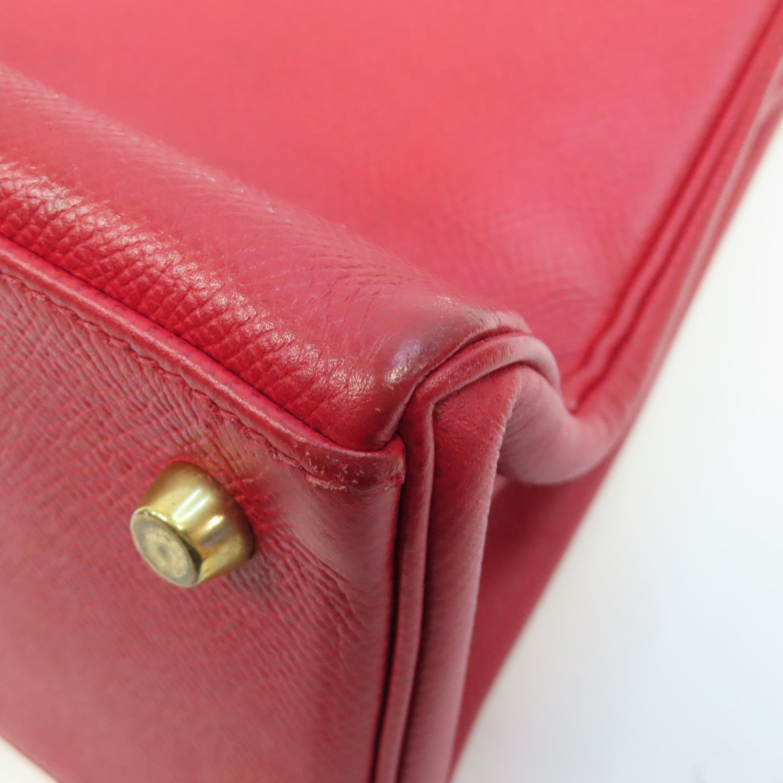 HERMES Epsom皮革Kelly 28金扣手挽肩背兩用袋紅色