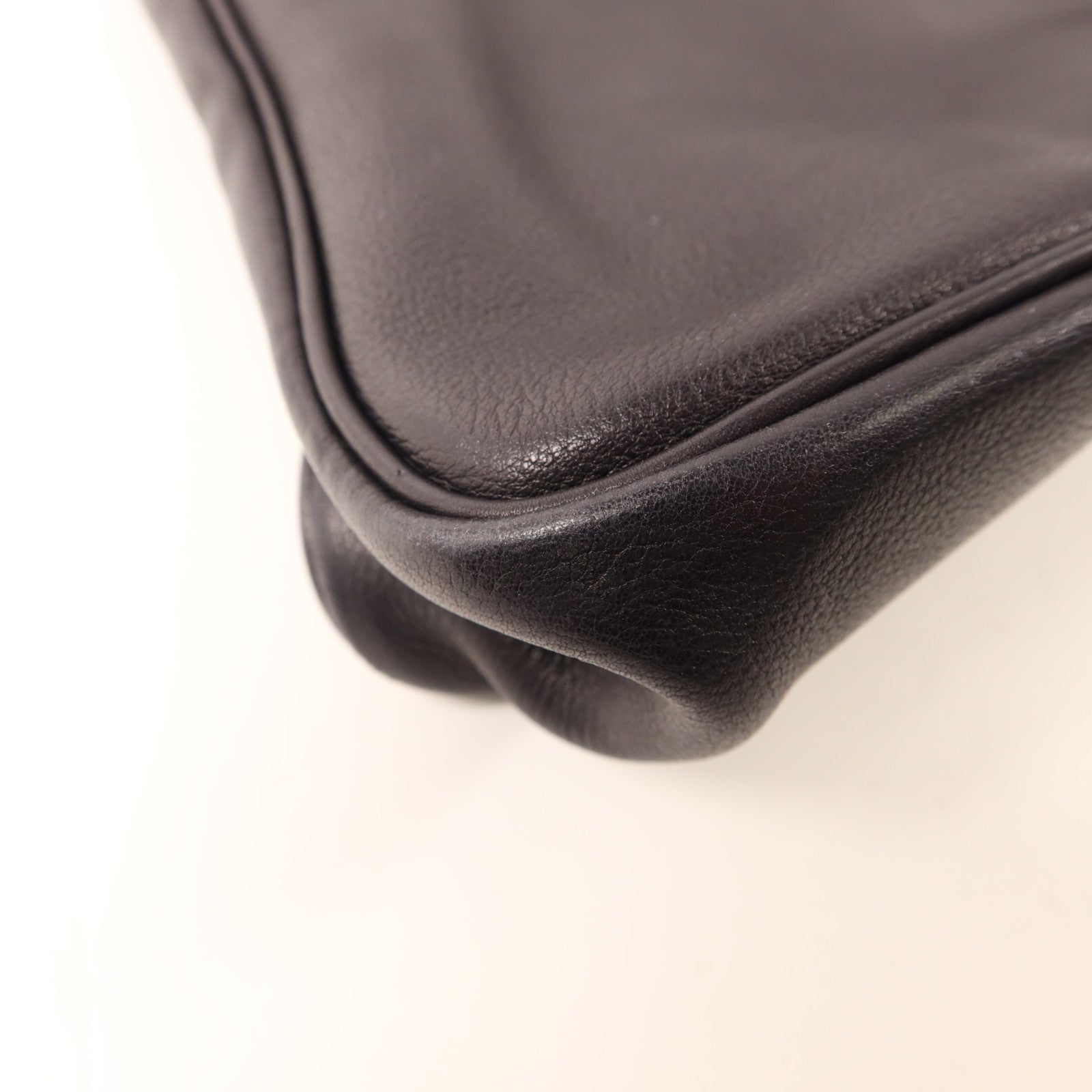HERMES Evergrain皮革Massai銀扣肩背袋Noir