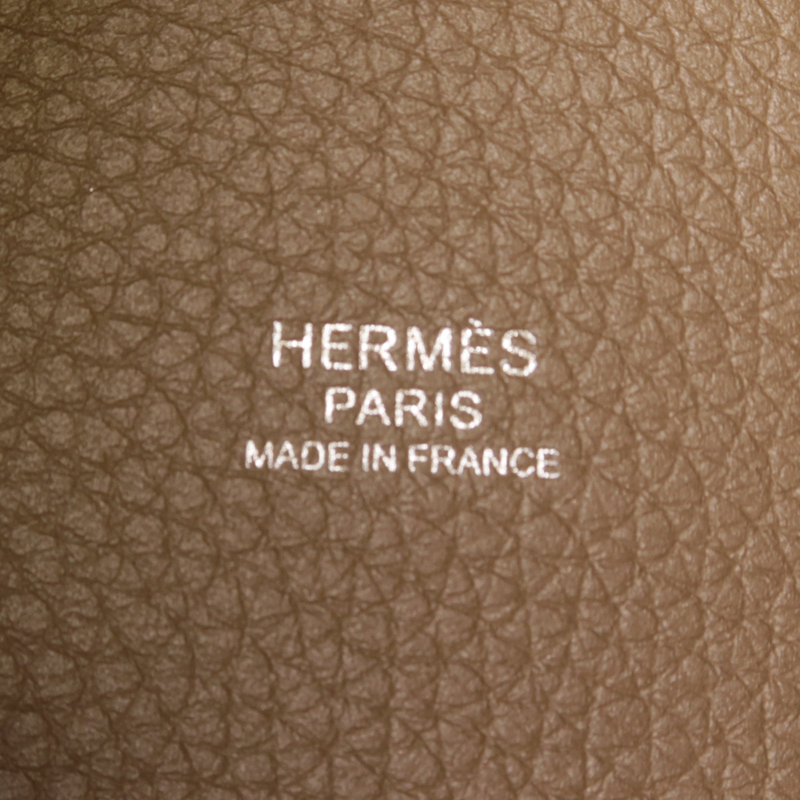 HERMES Clemence皮革Picotin MM金扣手挽袋18 Etoupe