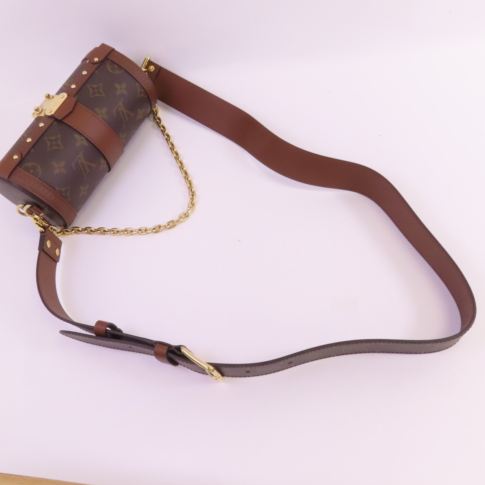 LOUIS VUITTON 【激減優惠】Monogram Papillon Trunk金扣鏈帶手挽肩背兩用袋