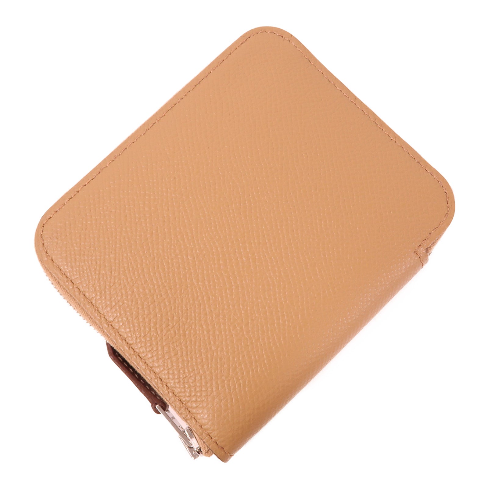 HERMES Epsom皮革Silk In Compact銀扣錢包Chai