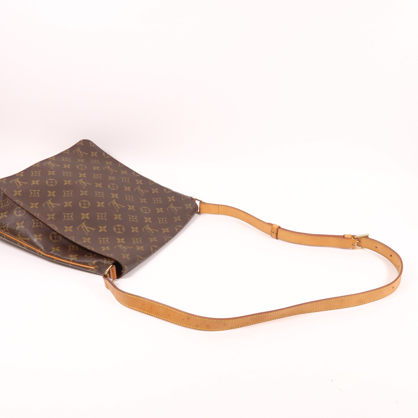 LOUIS VUITTON Monogram Musette金扣肩背袋棕色