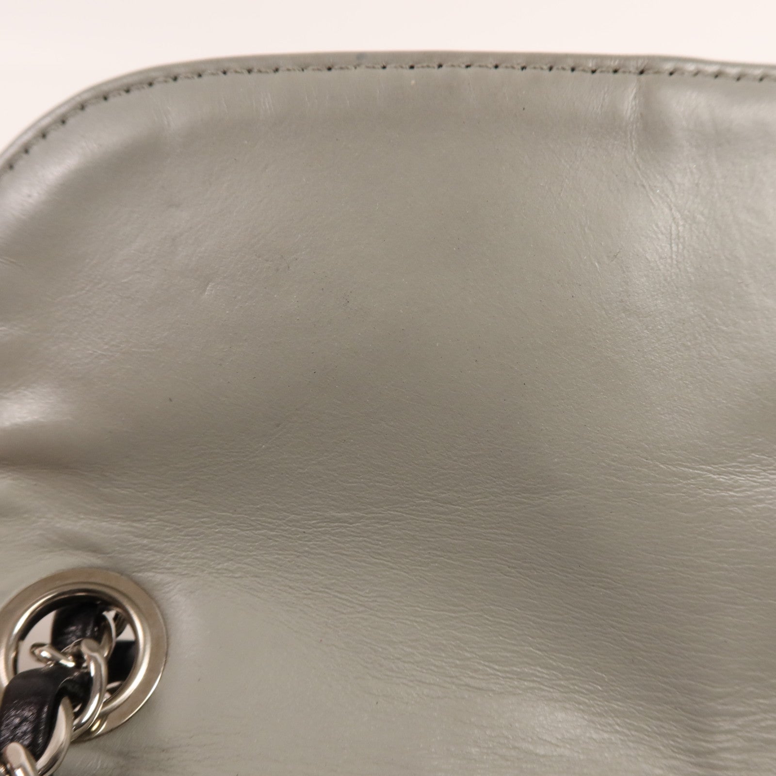 CHANEL 牛皮皮革Chain Shoulder銀扣手挽肩背兩用袋