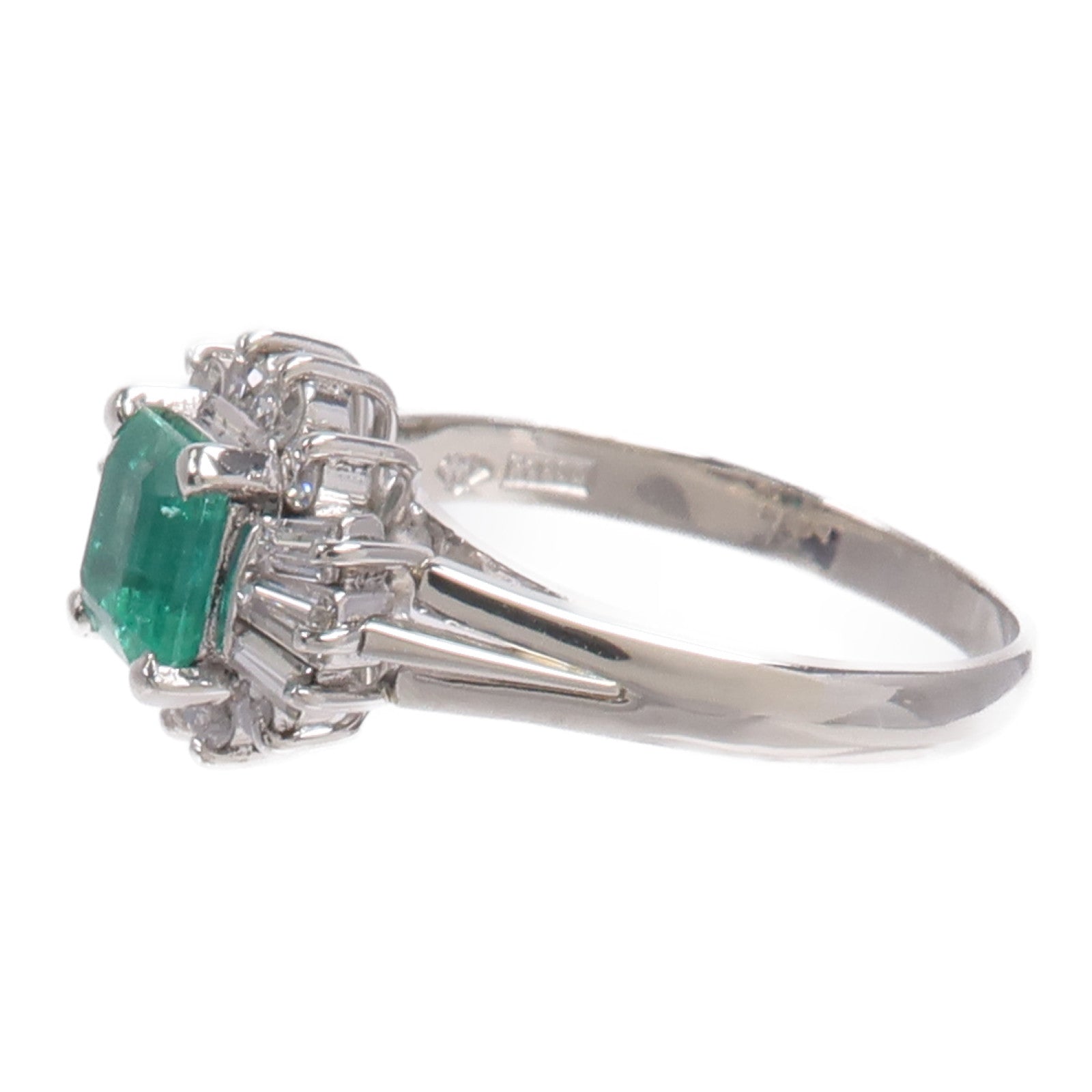 JEWELRY PT900鉑金Emerald Diamond Ring綠寶石/鑽石戒指